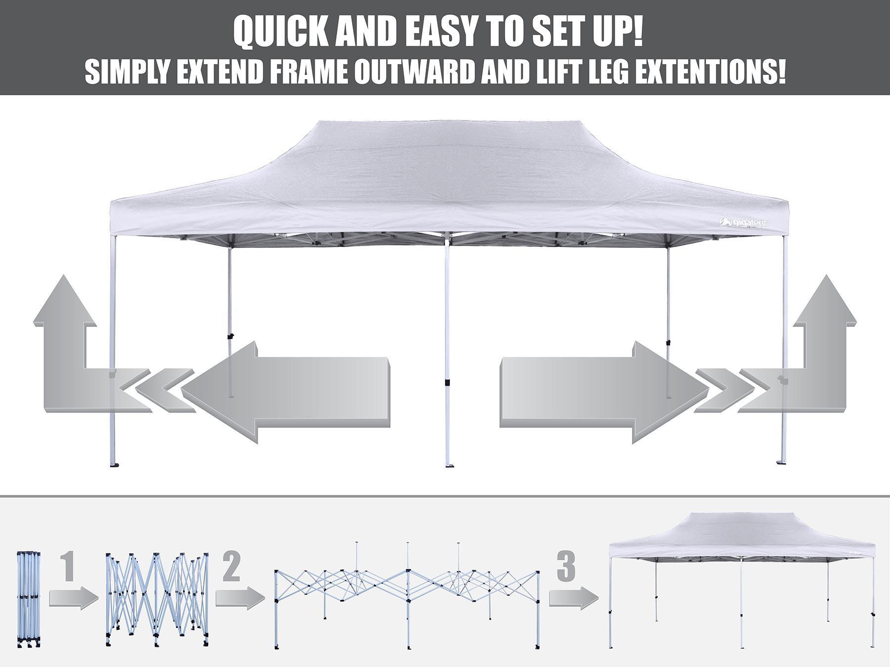 The Party 20 Ft. W x 10 Ft. D Steel Pop-Up Party Tent Canopy