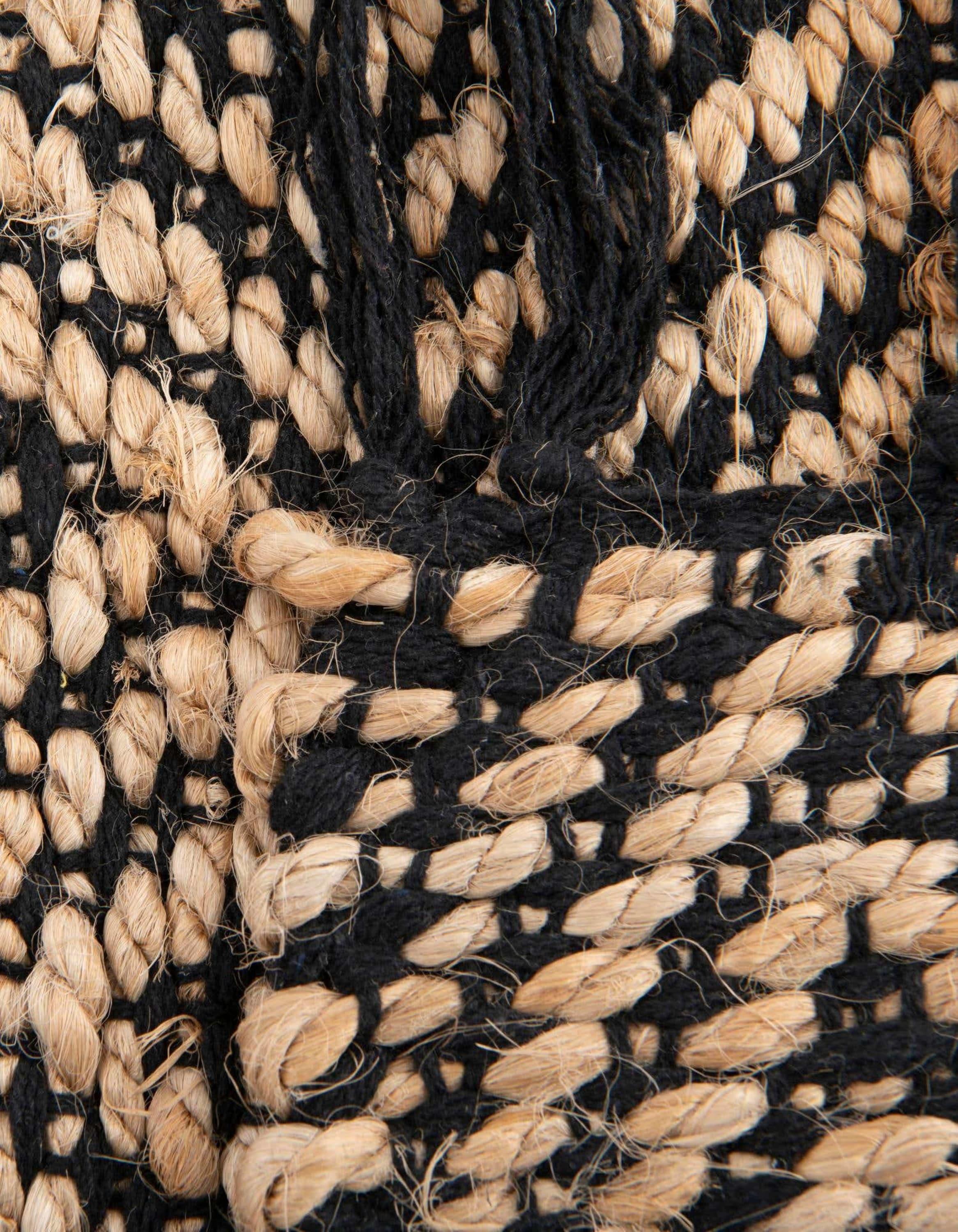 Unique Loom 2' 0 x 3' 1 Assam Chunky Jute Black Area Rug