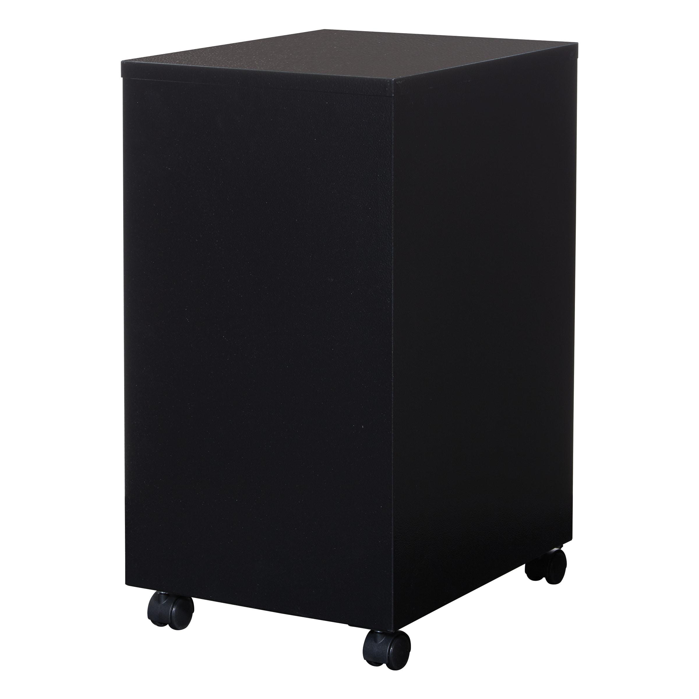 2 Drawer Mobile Locking Metal File Cabinet in Black