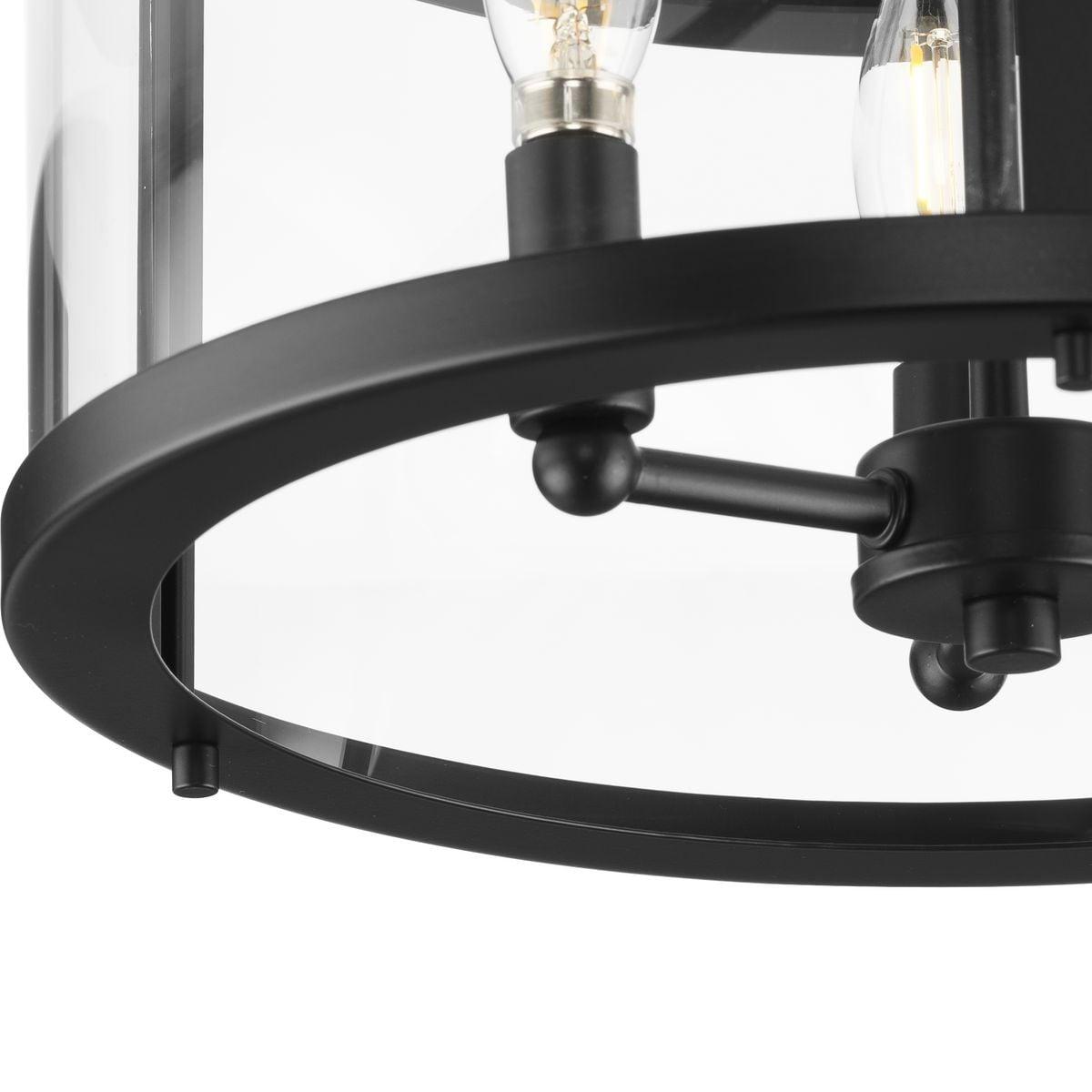 Gilliam Collection 13 in. Three-Light Matte Black New Traditional Semi-Flush Mount