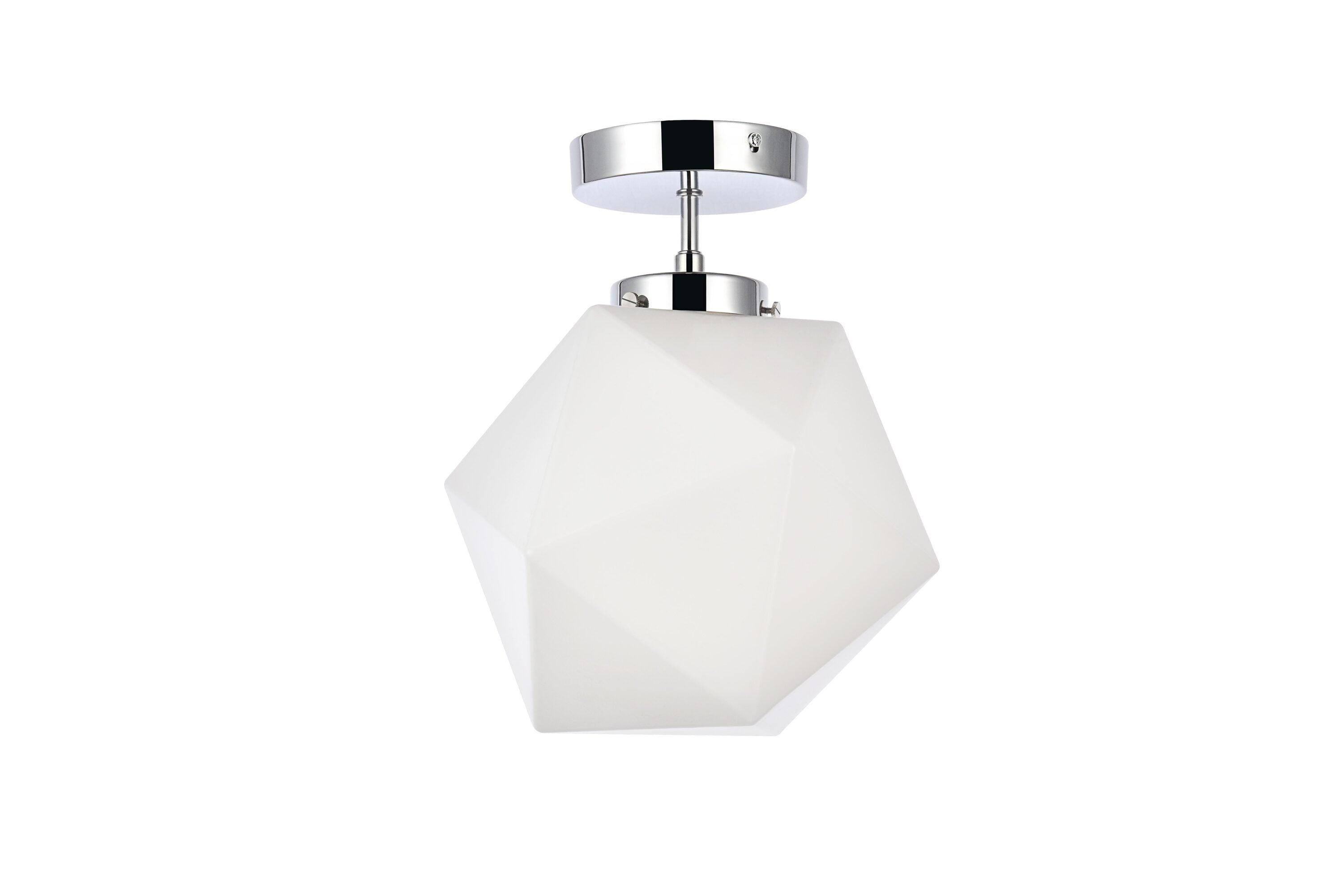 Elegant Lighting Lawrence 1 light chrome and white glass flush mount