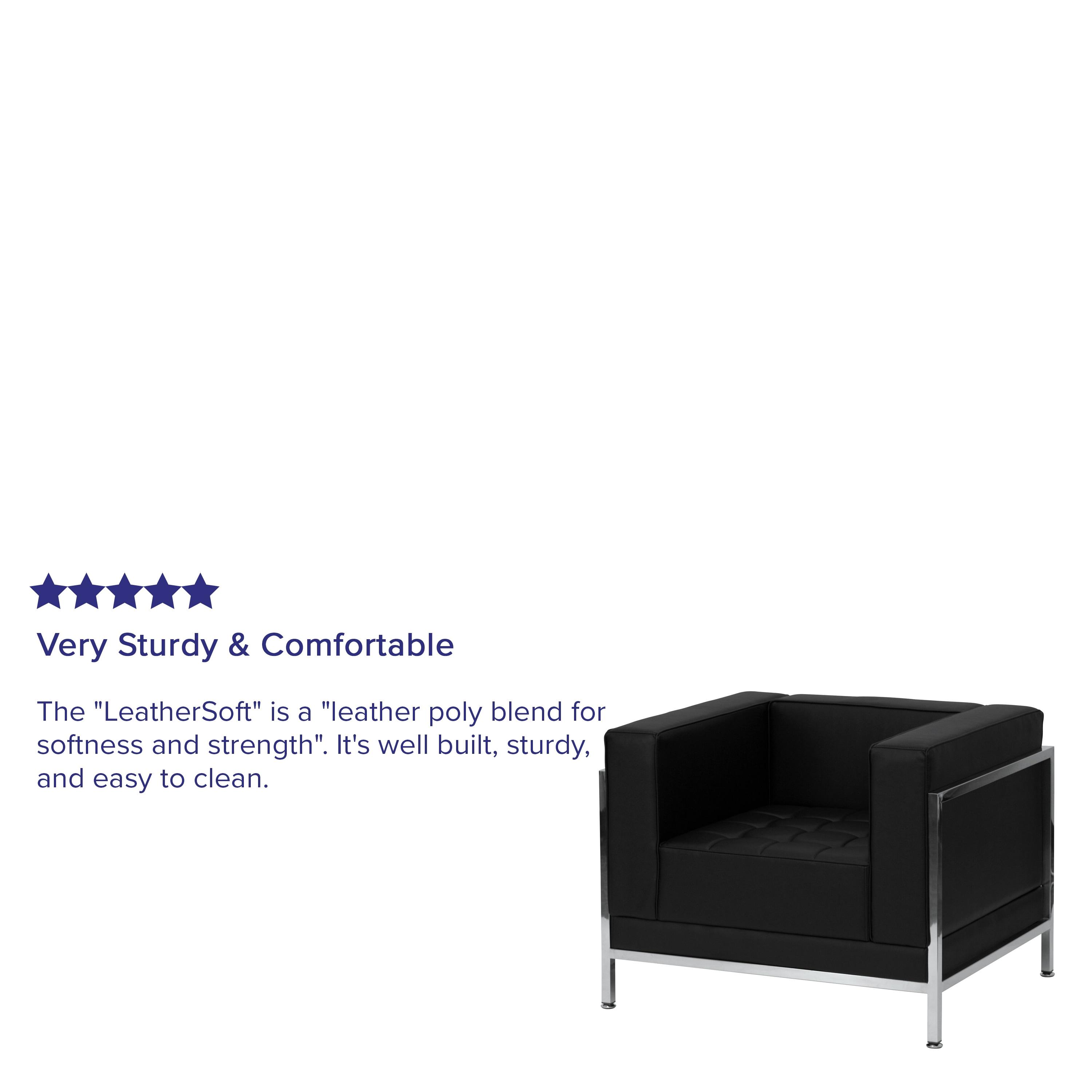 Flash Furniture HERCULES Imagination Series Contemporary Black LeatherSoft Chair with Encasing Frame