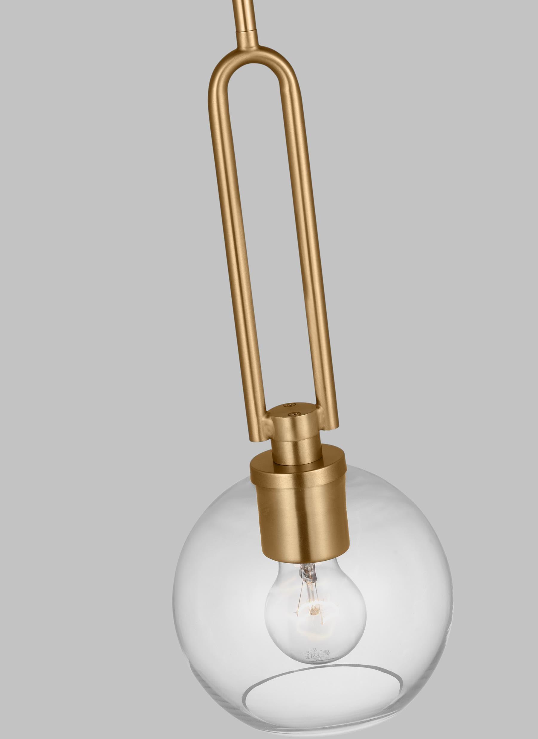 Codyn Satin Brass Mini Globe 1-Light Indoor/Outdoor Pendant