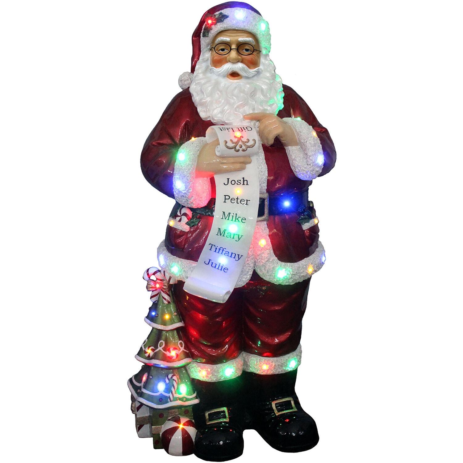 Fraser Hill Farm Indoor/Outdoor 4 ft. Christmas Santa Claus Holding Scroll & Reviews | Wayfair