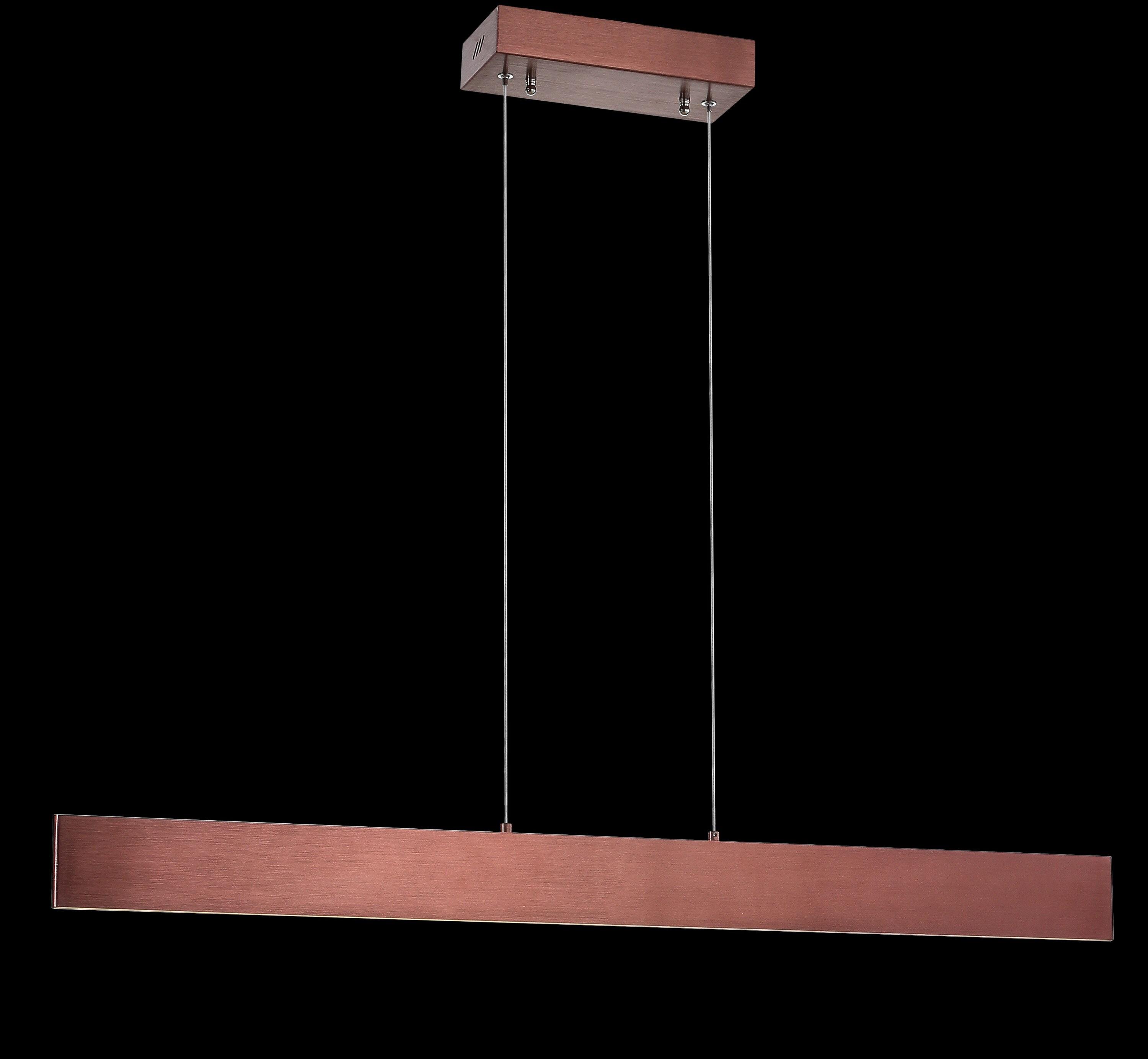 Draper 40" Dimmable Adjustable Integrated LED Metal Linear Pendant, Anodized Bronze