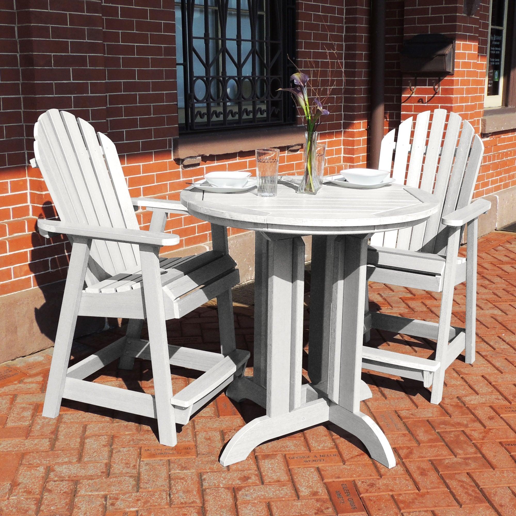 Havenside Home Hamilton 3-piece Outdoor Dining Set - 36" Round Table, Counter-height White