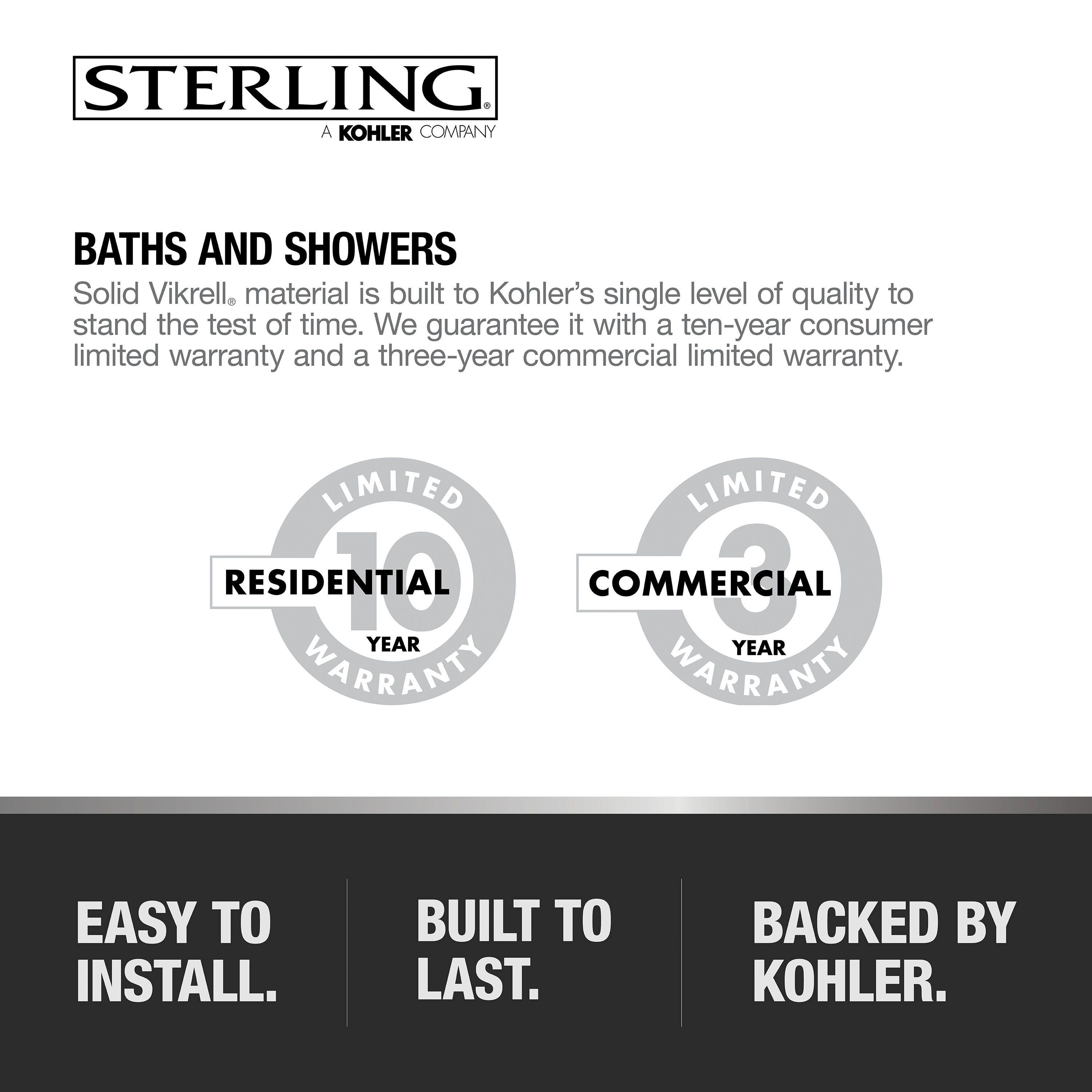 STERLING, a KOHLER Company 71370118-0 Ensemble Medley Bathtub/Shower, White