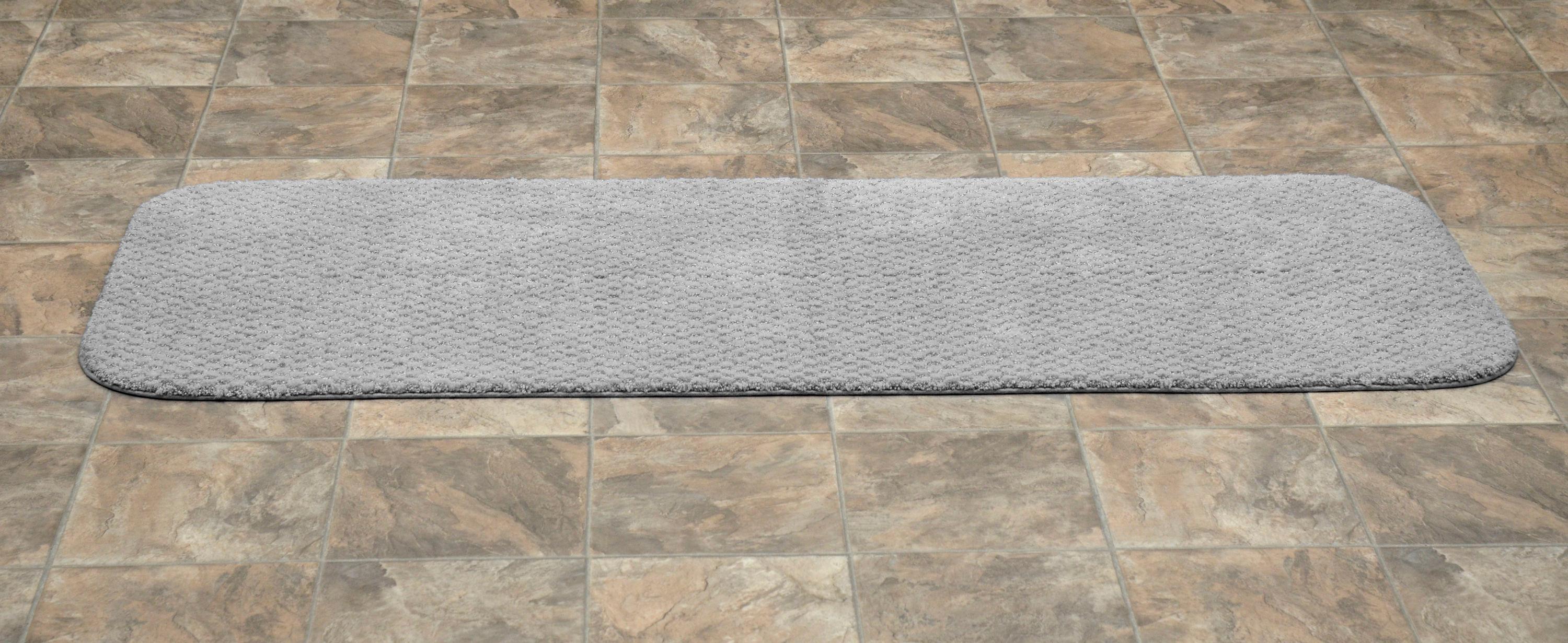 22"x60" Cabernet Nylon Washable Bath Runner Platinum Gray - Garland