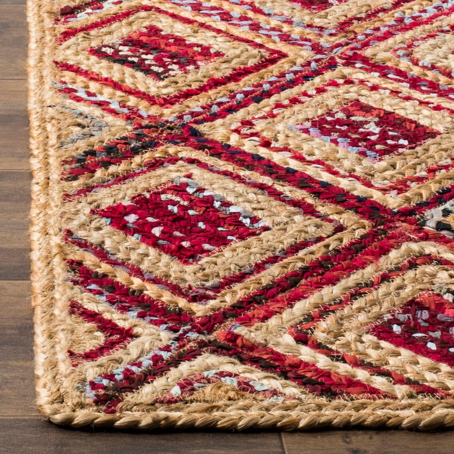 Cape Cod CAP354 Woven Indoor Area Rug - Natural/Red - 2'3"x4' - Safavieh