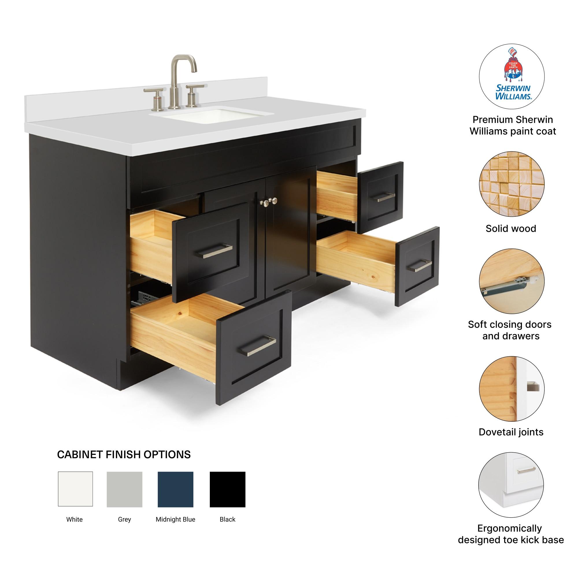 Ariel F055s-Wq-Vo Hamlet 54" Freestanding Single Basin Vanity Set - Black