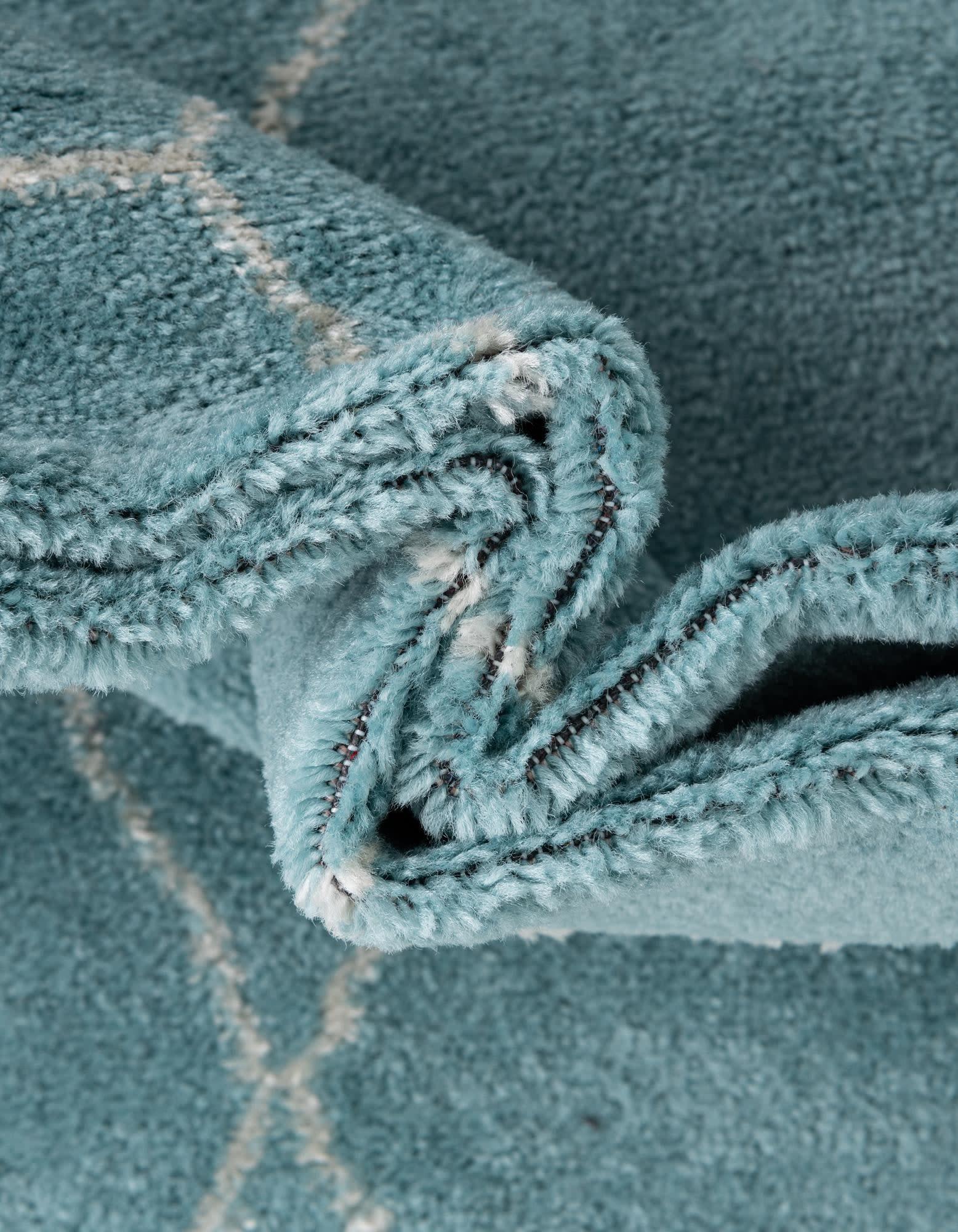 Unique Loom 4' 0 x 4' 0 Trellis Frieze Light Blue Area Rug
