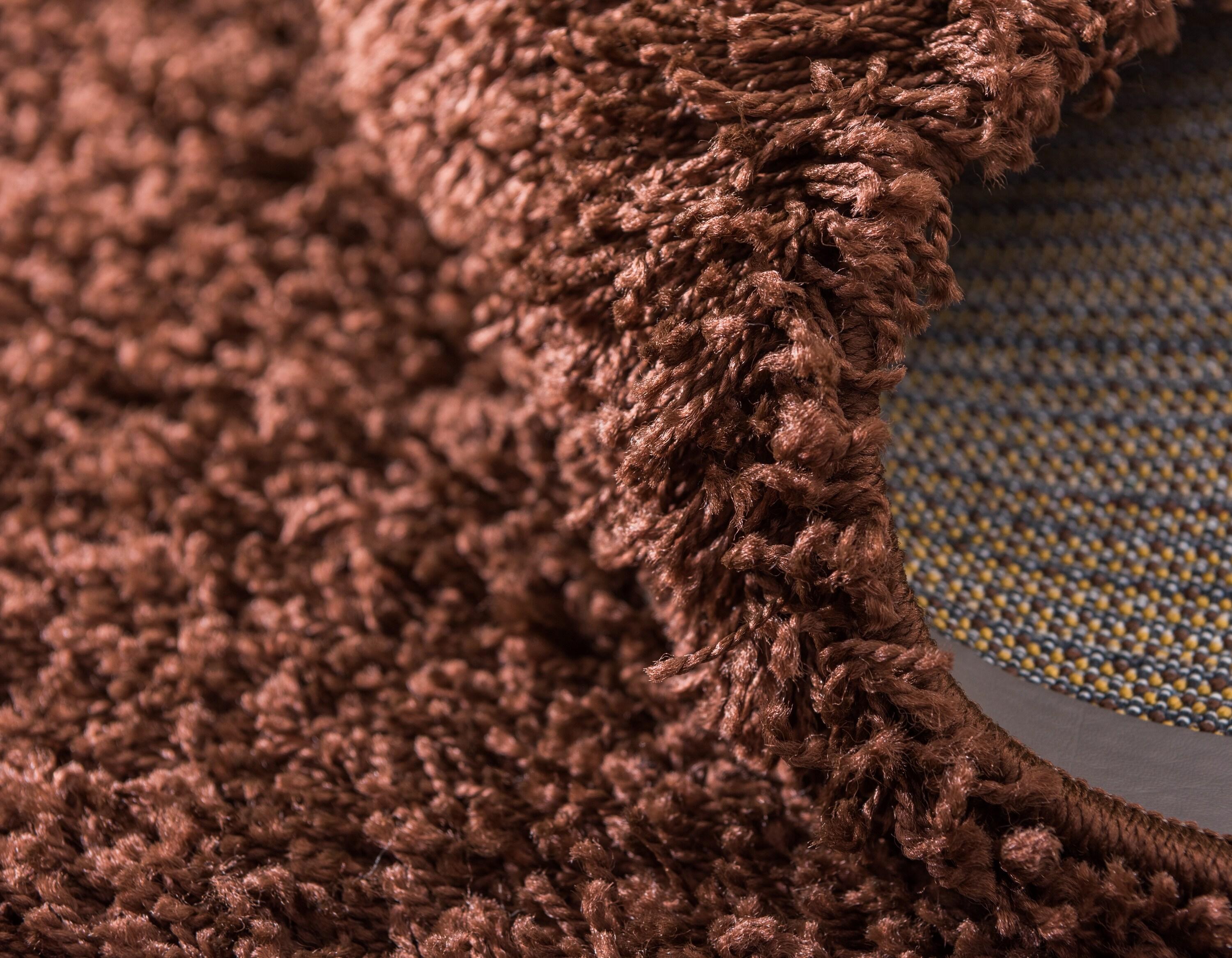 Unique Loom 4' 0 x 6' 0 Solid Shag Chocolate Brown Area Rug