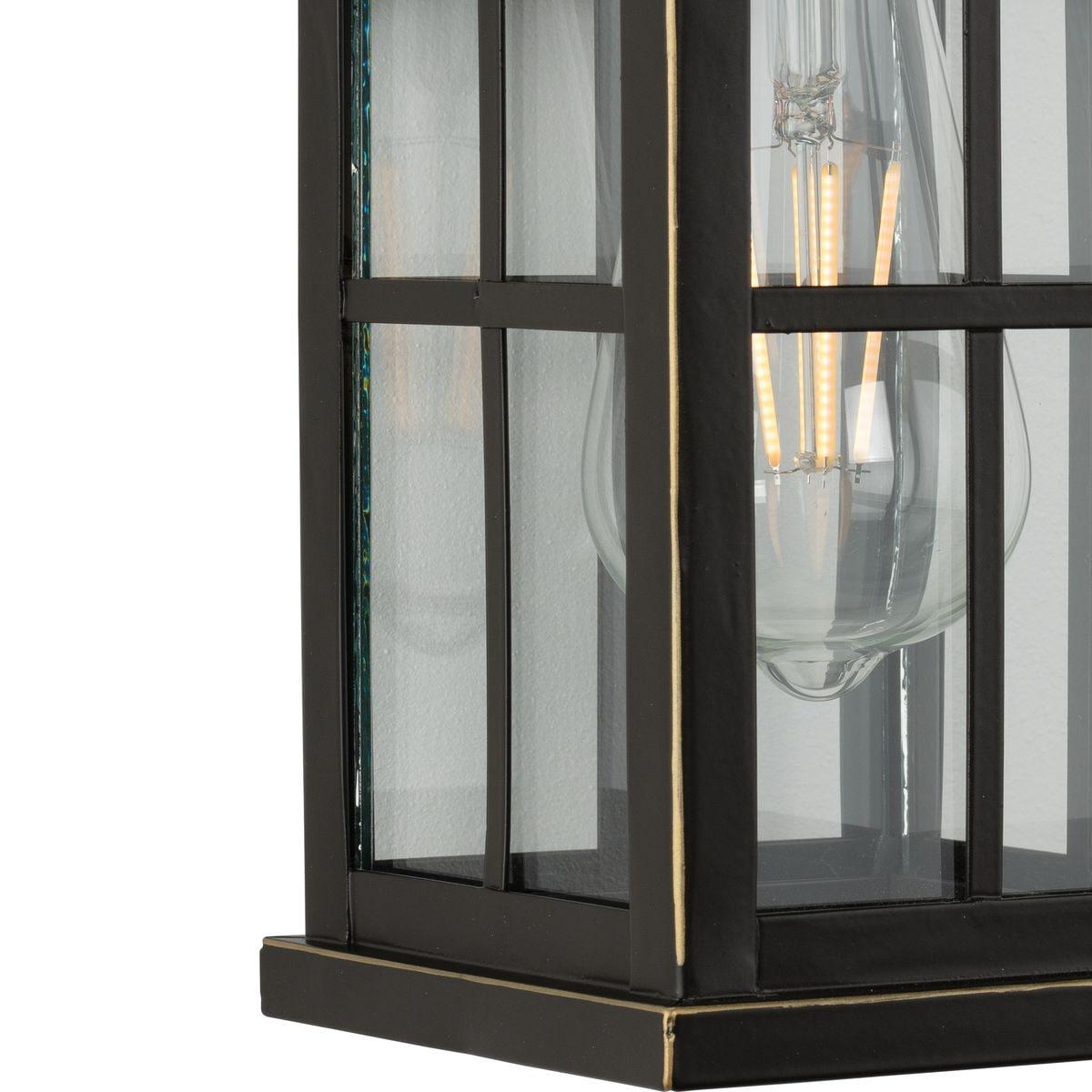 Progress Lighting Williamston 1-Light Antique Bronze Outdoor Wall Lantern with Clear Glass Shade