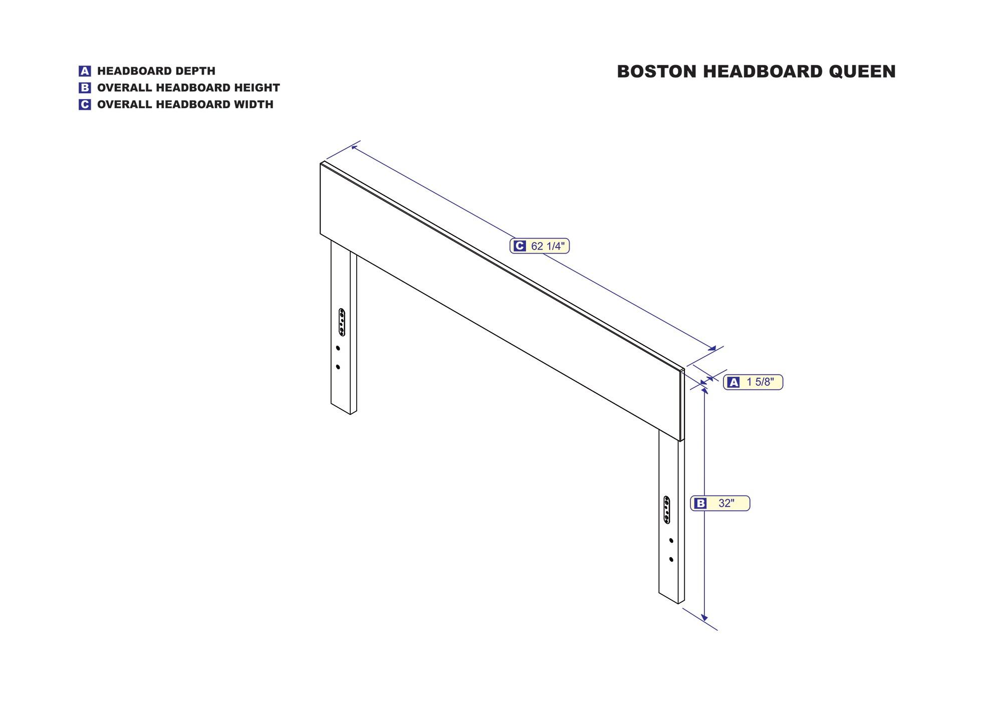 Boston Headboard, Queen, Walnut