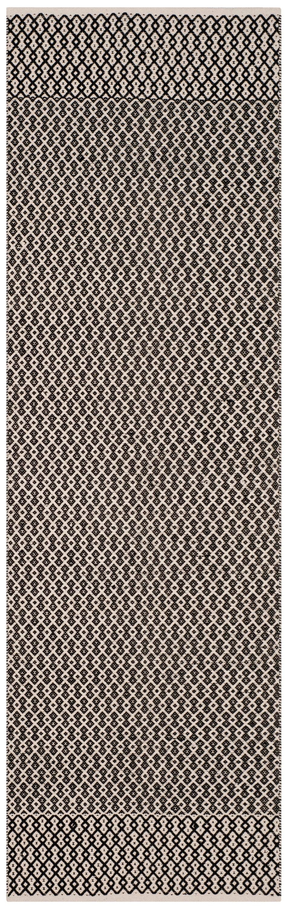 Montauk MTK339 Hand Woven Indoor Runner Rug - Ivory/Black - 2'3"x10' - Safavieh