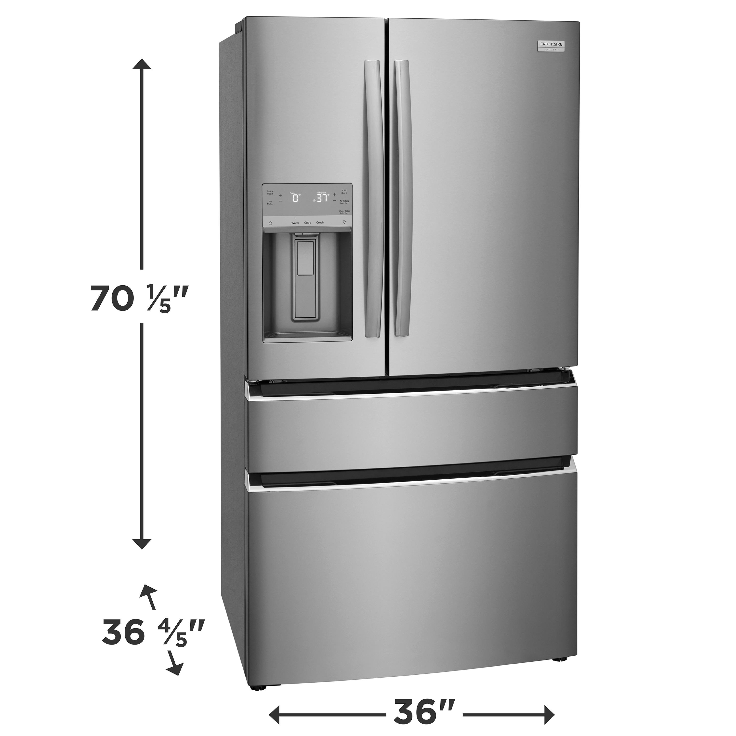 Frigidaire Grms2773a Gallery 36" Wide 26.3 Cu. Ft. Energy Star Certified French Door