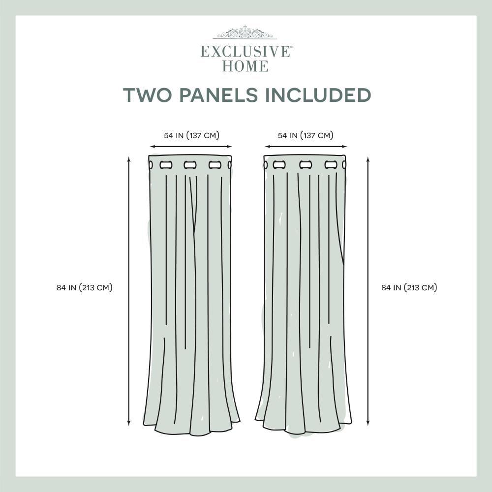 Set of 2 84"x54" Chateau Striped Faux Silk Grommet Top Light Filtering Window Curtain Panel Gray/Blush: Modern Drapes