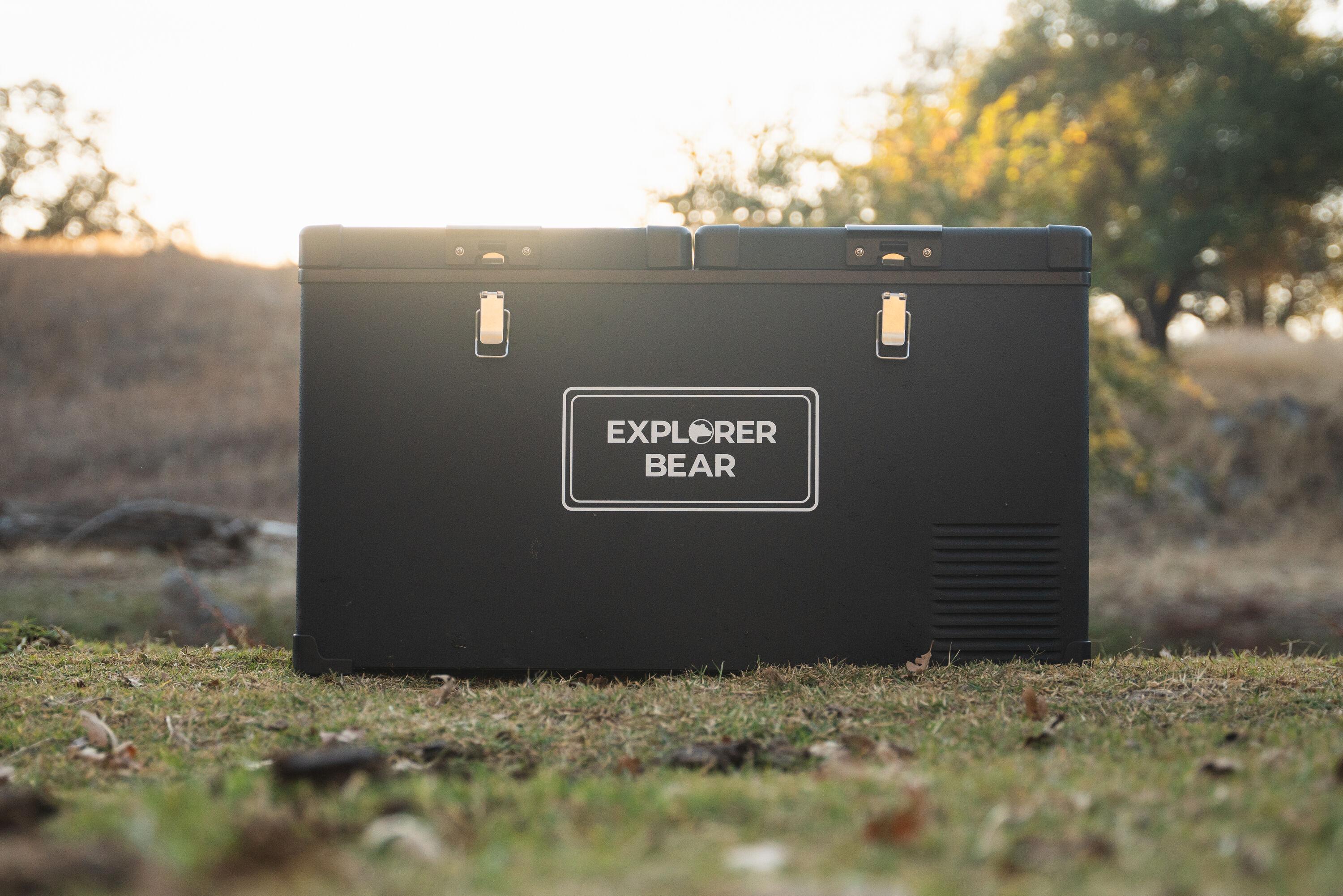 Explorer Bear EX75DB/75DW 79.3QT/75L 12/24V Portable Dual Zone Electric Cooler - Black