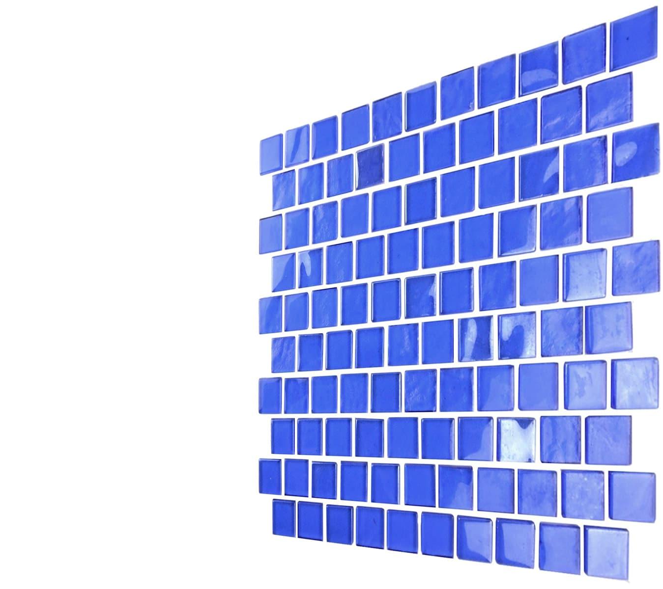 Abolos Landscape 1 in. x 1 in. Translucent Glass Plastic Face Mounted Brick Mosaic Designer Pool Tile