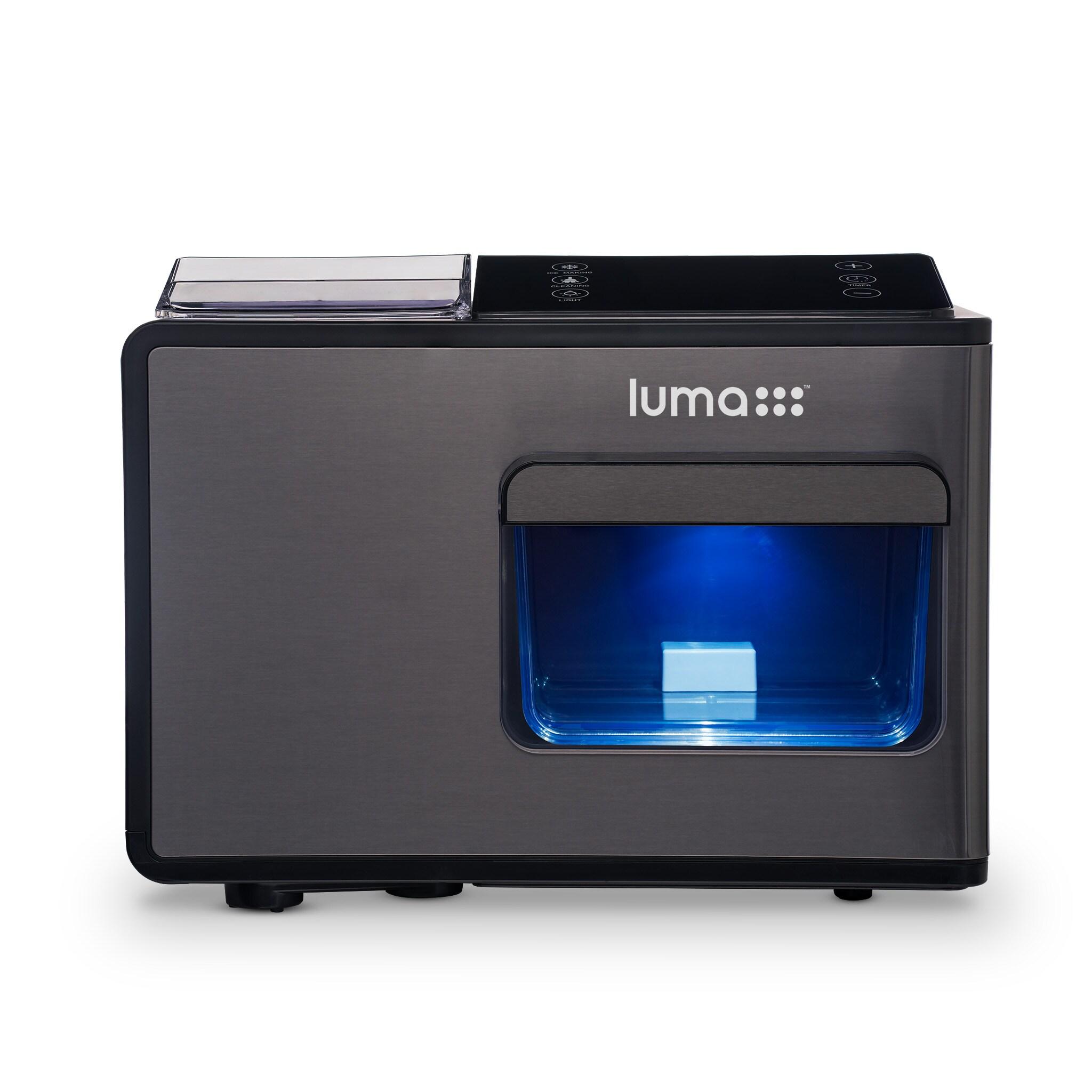 Luma Nugget Countertop Ice Maker, 44 lbs in 24 hours, Black Stainless Steel Ice Machine