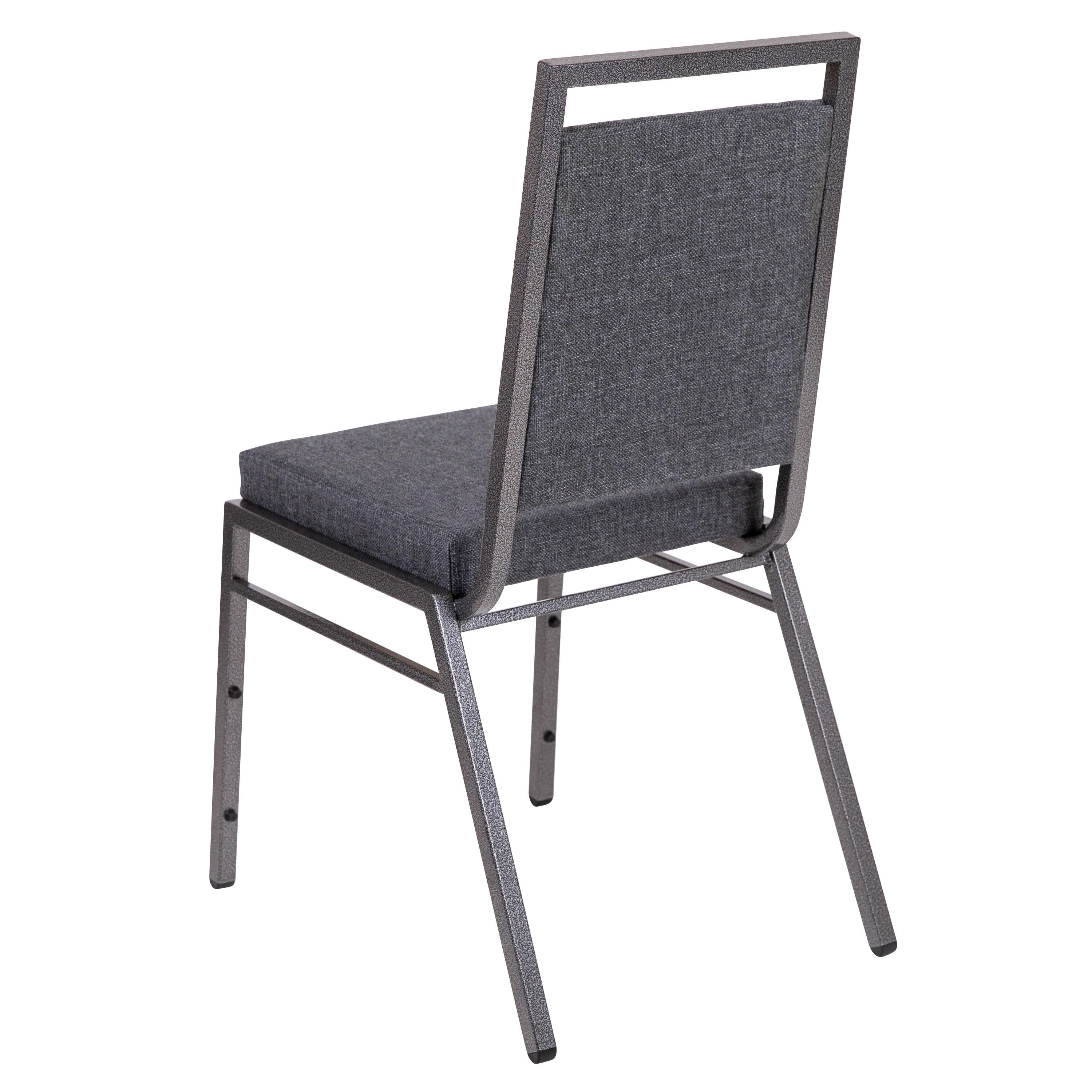 Columbus Square Back Stacking Banquet Chair with Silvervein Frame