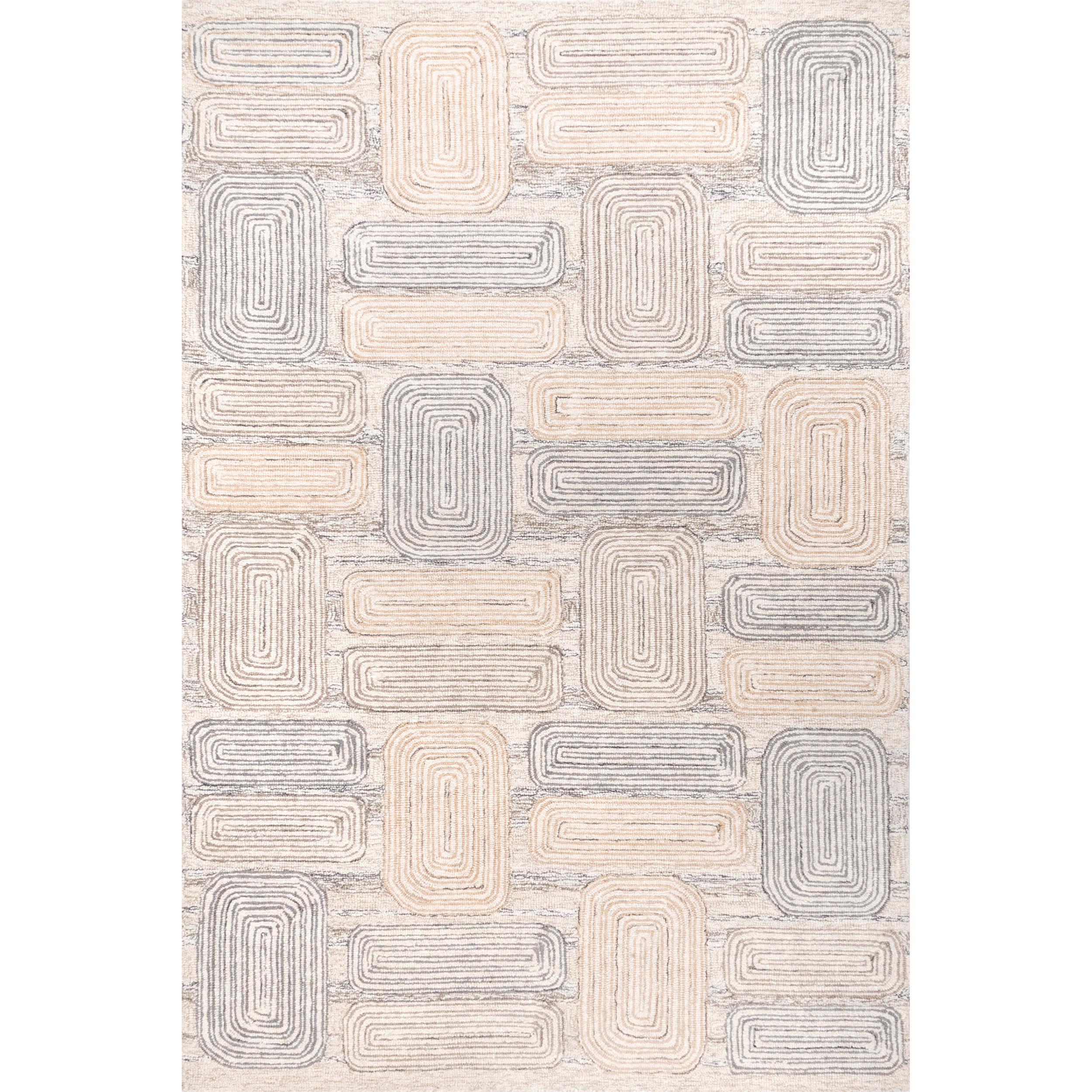 nuLOOM Esme Hand Tufted Wool Geometric Tile Area Rug