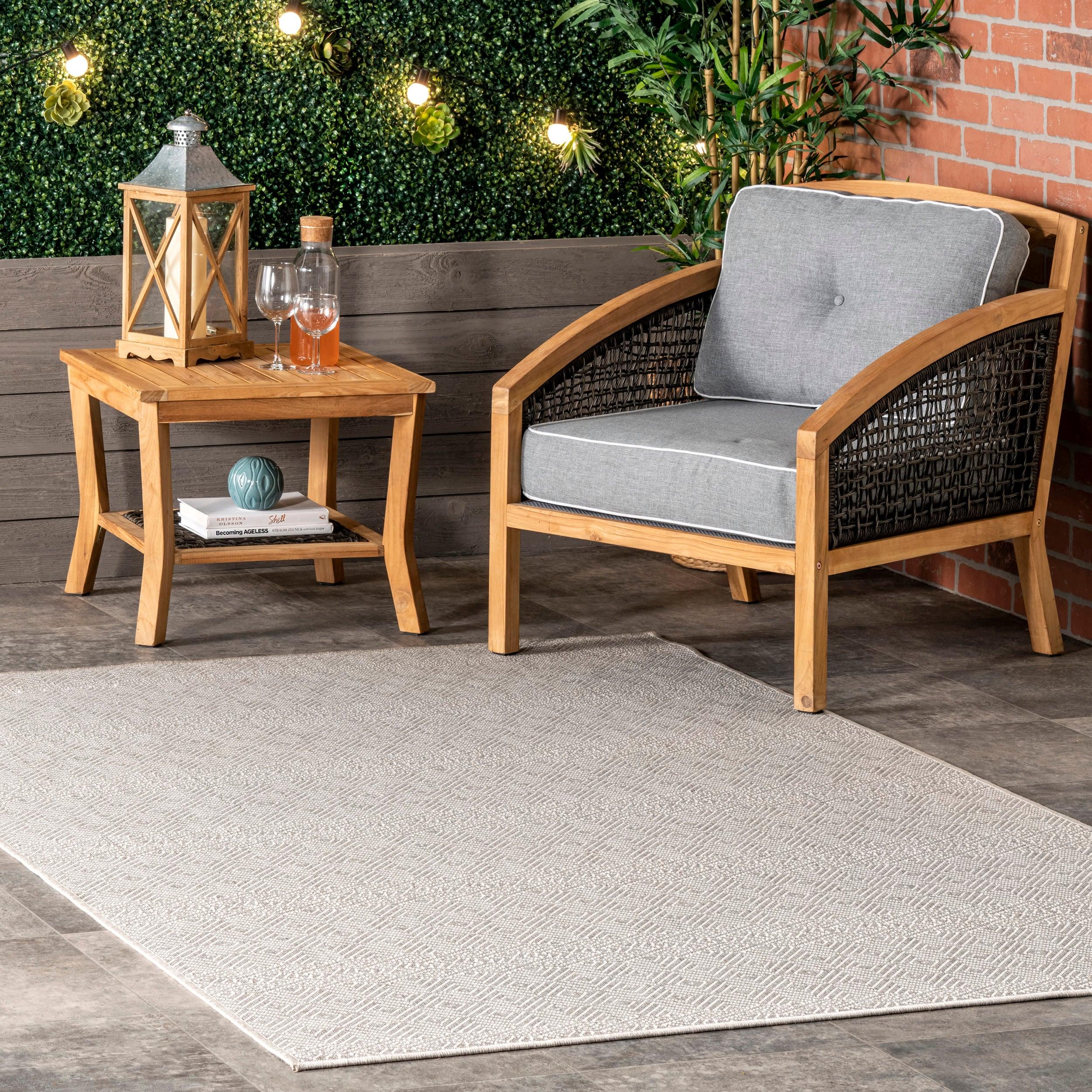 Nuloom Paloma Abstract Geometric Indoor and Outdoor Area Rug, Gray, 4'x6'