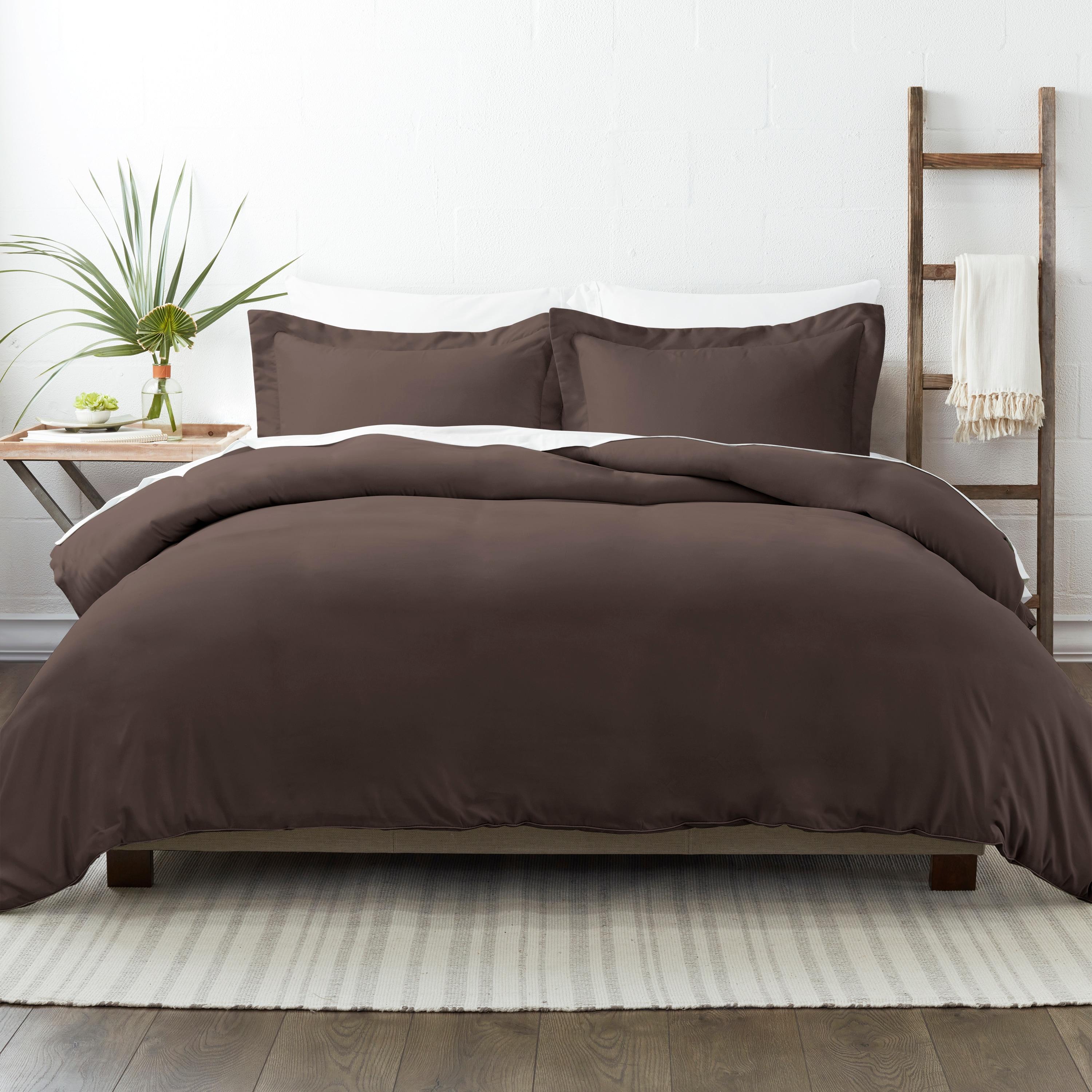 Chocolate 3 Piece Duvet Cover Set Twin/Twin Extra Long, by Simply Soft