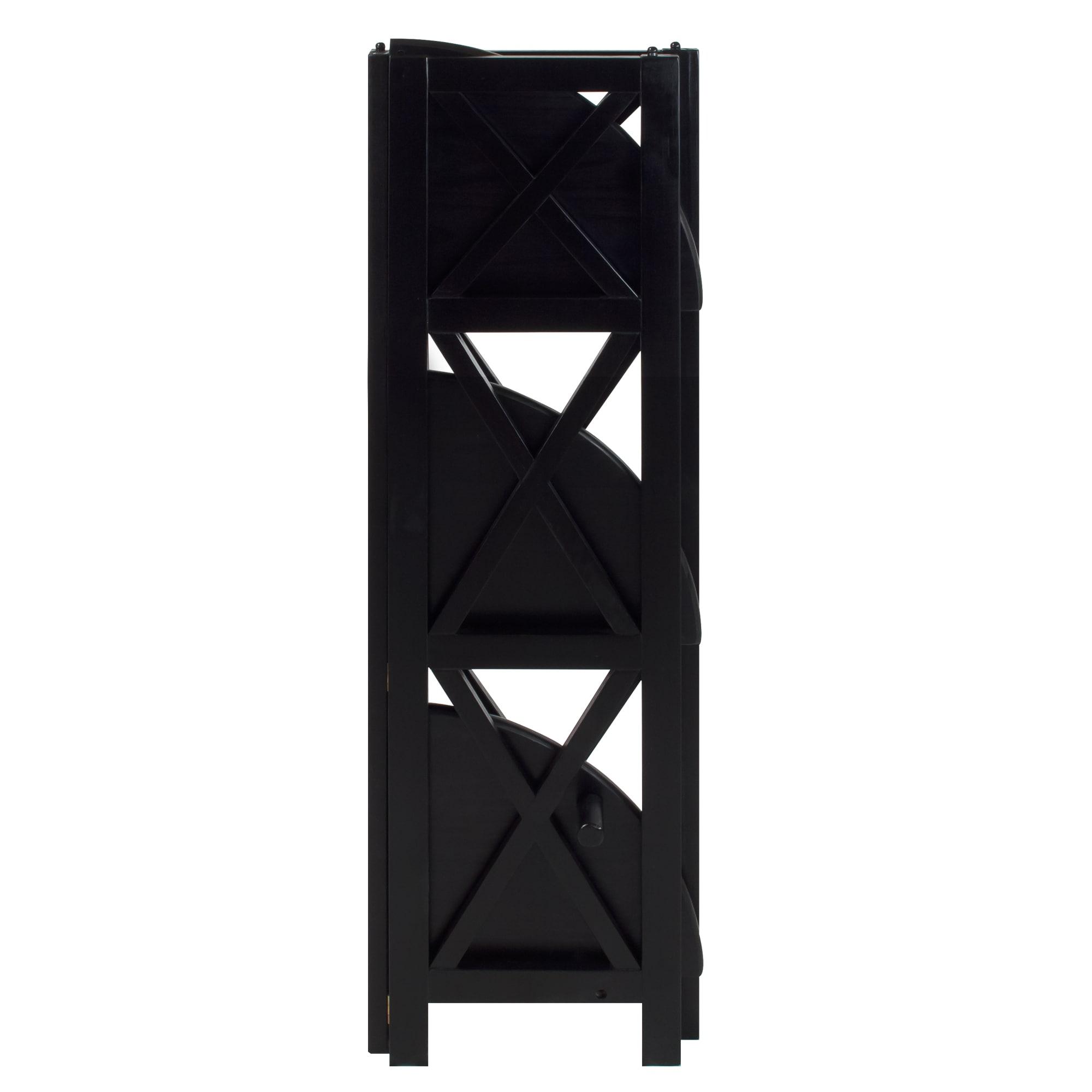 Casual Home Montego 3 Shelf Corner Folding Bookcase with Mantel Top