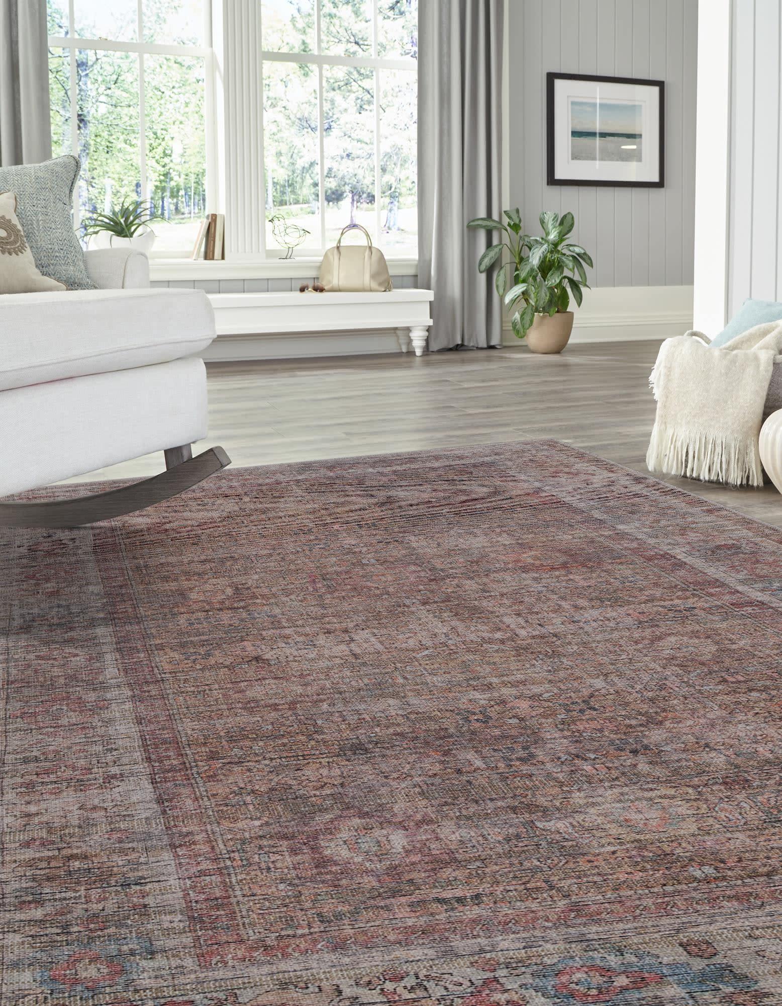 Unique Loom Nostalgia Collection Area Rug - Euphoria (5' 3" x 8' Rectangle Rust Red and Brown/Beige)