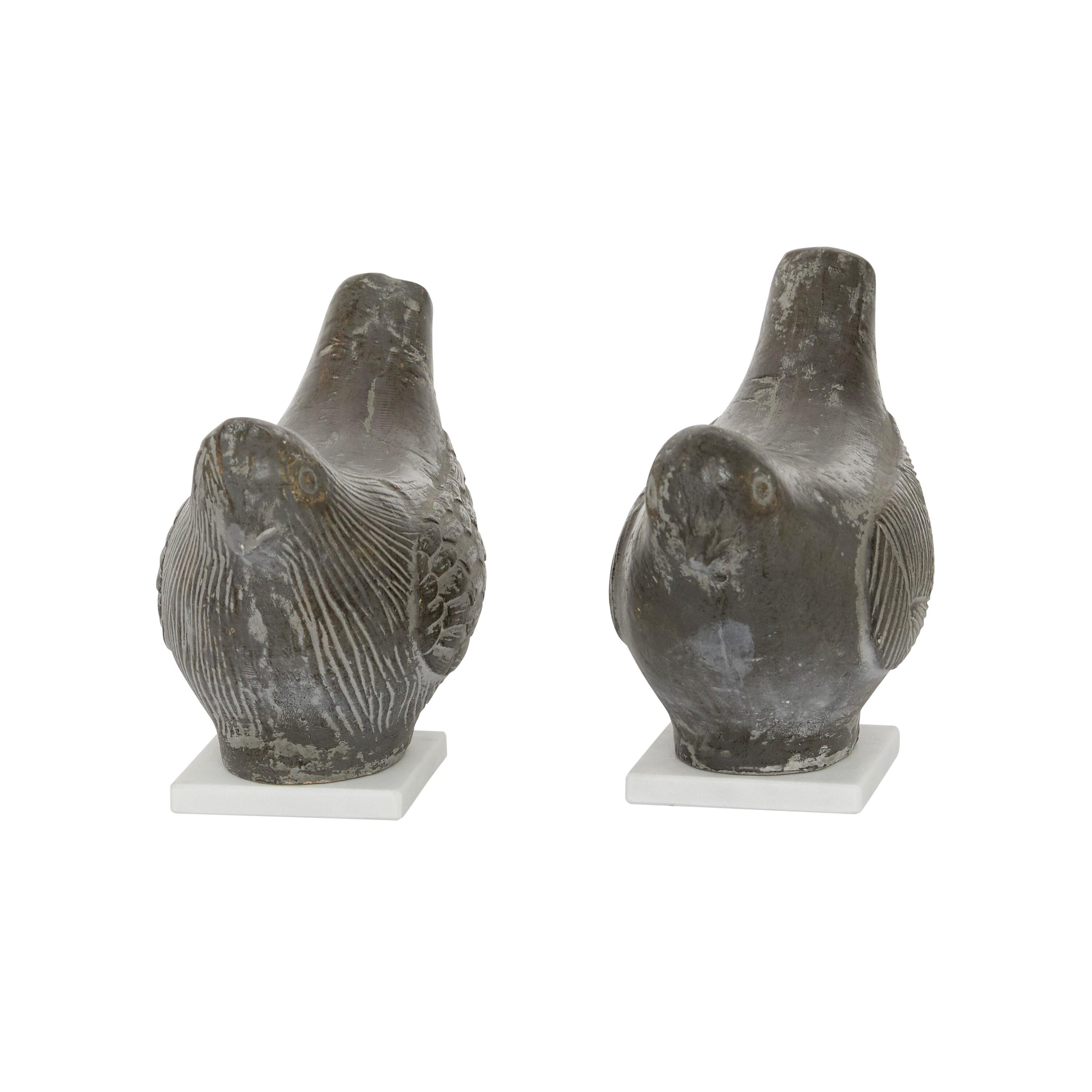 DecMode Ceramic Coastal Bird Sculpture, Brown 2 - Pieces