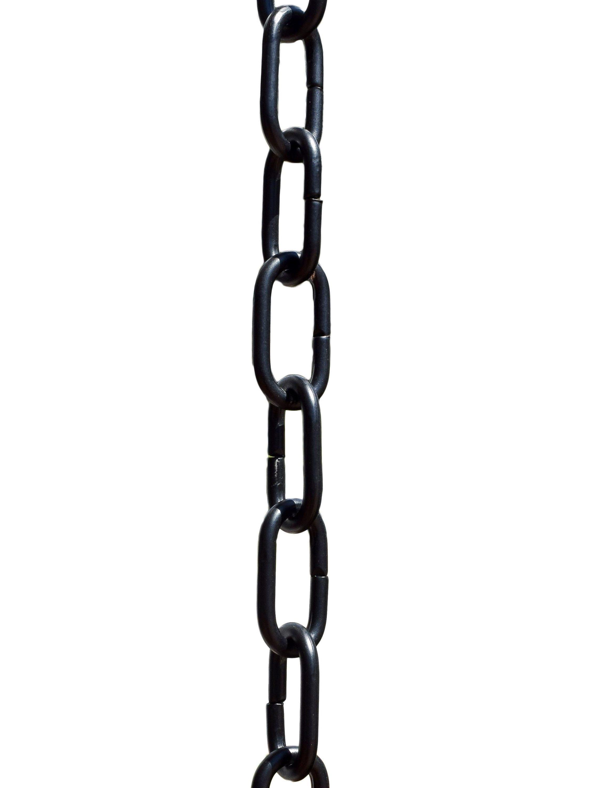 Monarch Rain Chains Aluminum Traditional Link Rain Chain, 8.5 ft Black Powder Coated Aluminum Decorative Rain Catcher Chain for Gutters, Black Aluminum Rain Gutter Replacement Downspout