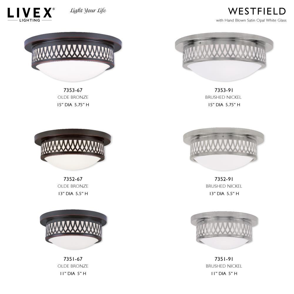 Livex Lighting Westfield 2 - Light Flush Mount in Olde Bronze