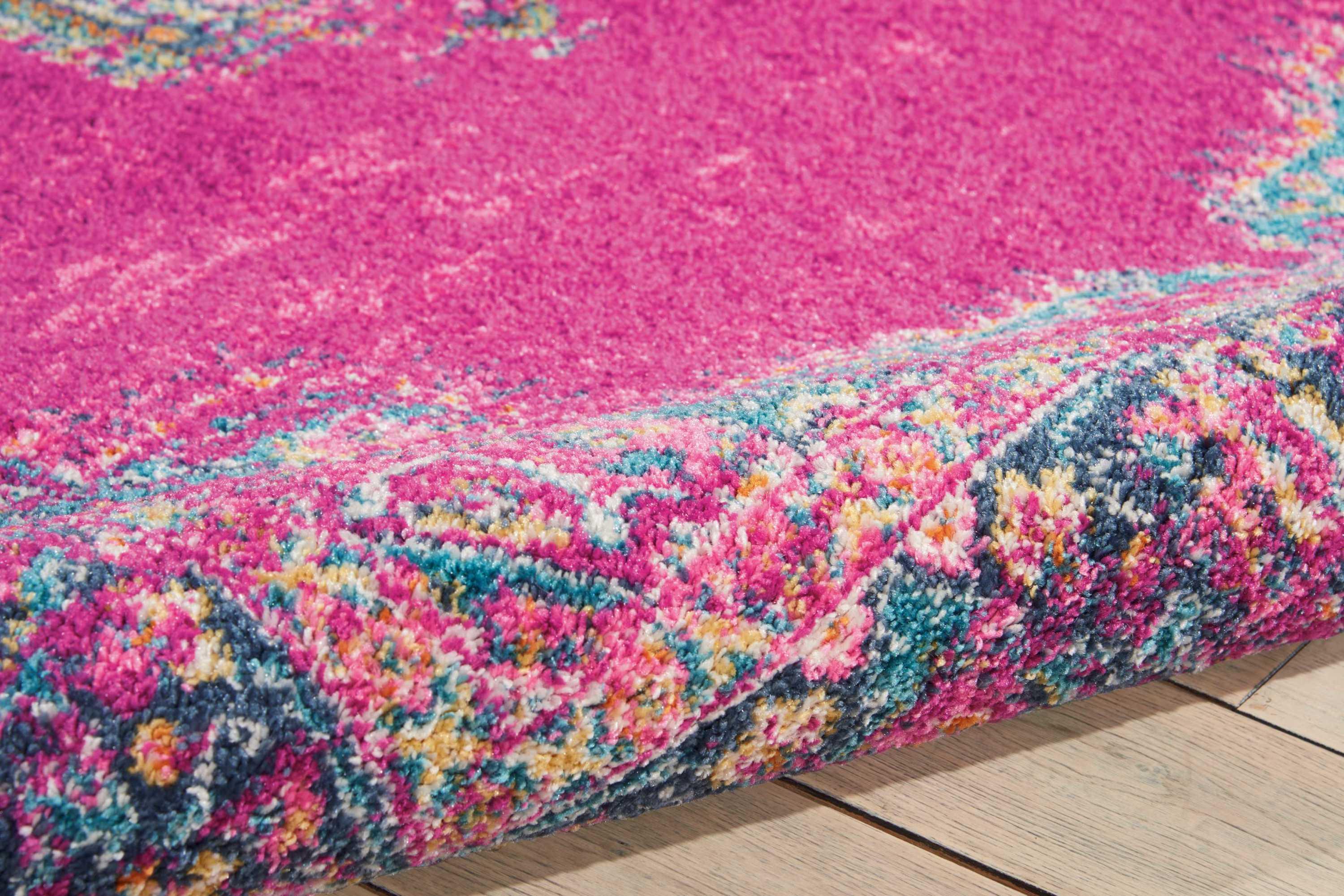 Nourison Passion Medallion Bohemian Indoor Rug Fuchsia 6'7" x 9'6"