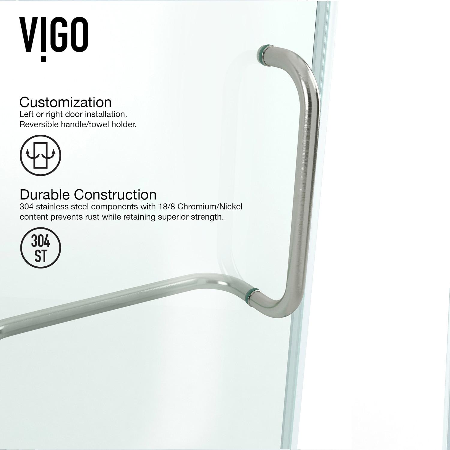 Piedmont 36" W x 36" D x 73" H Hinged Frameless Shower Enclosure with 3/8Clear Glass