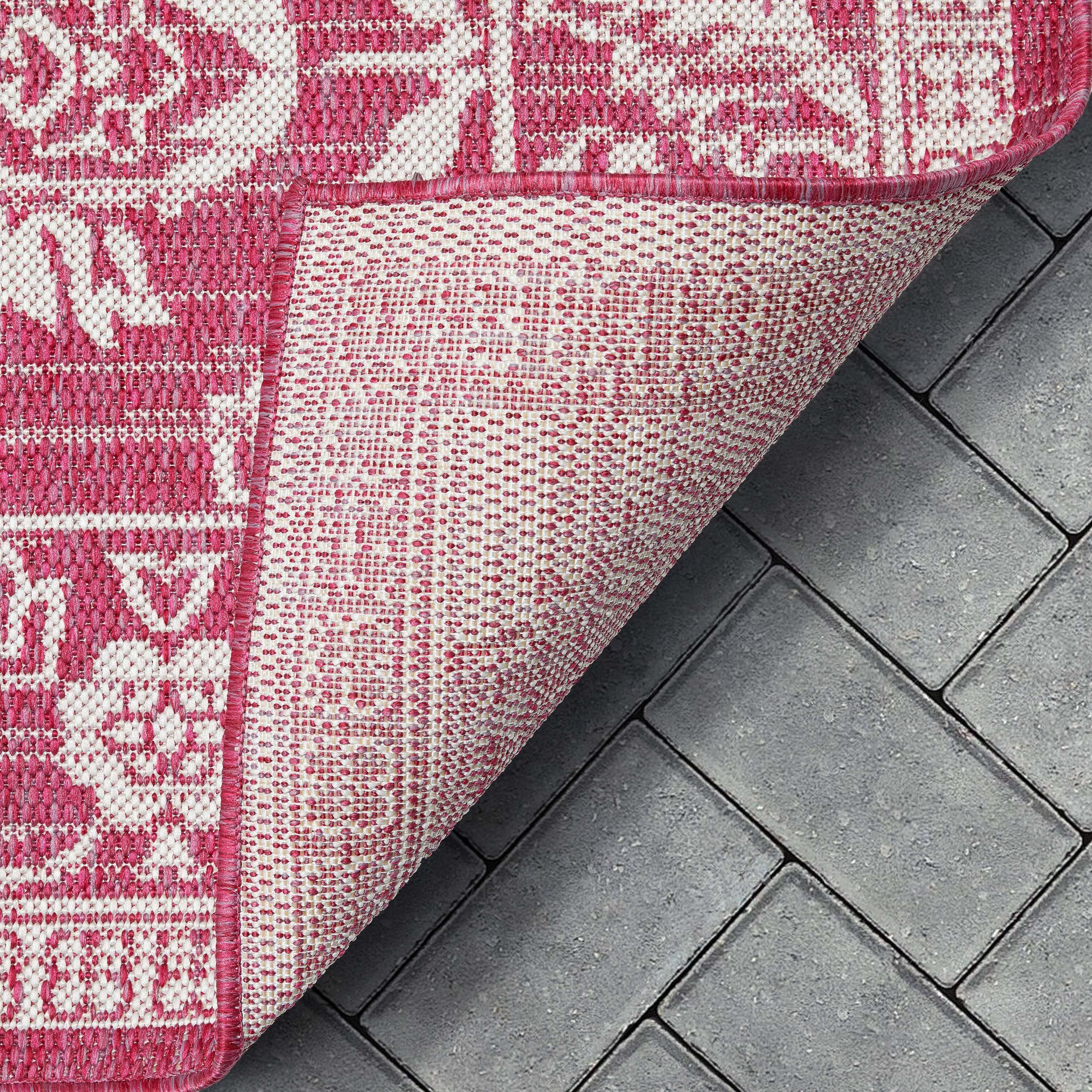 Lia Delphi Persian Oriental Fuchsia Indoor/Outdoor Area Rug