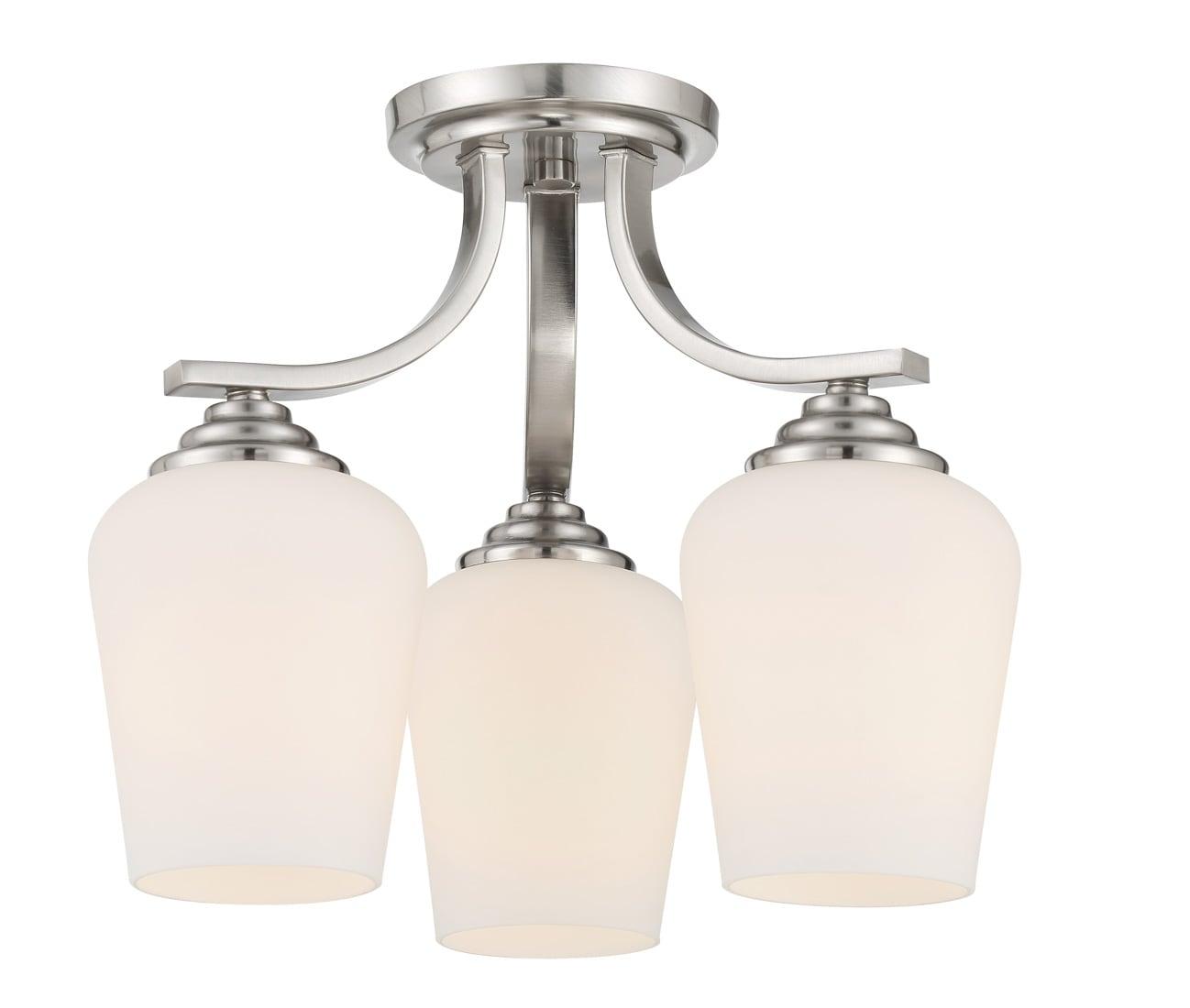 3 Light Convertible Chandelier-Brushed Nickel Finish    -Traditional Installation Minka Lavery 4926-84