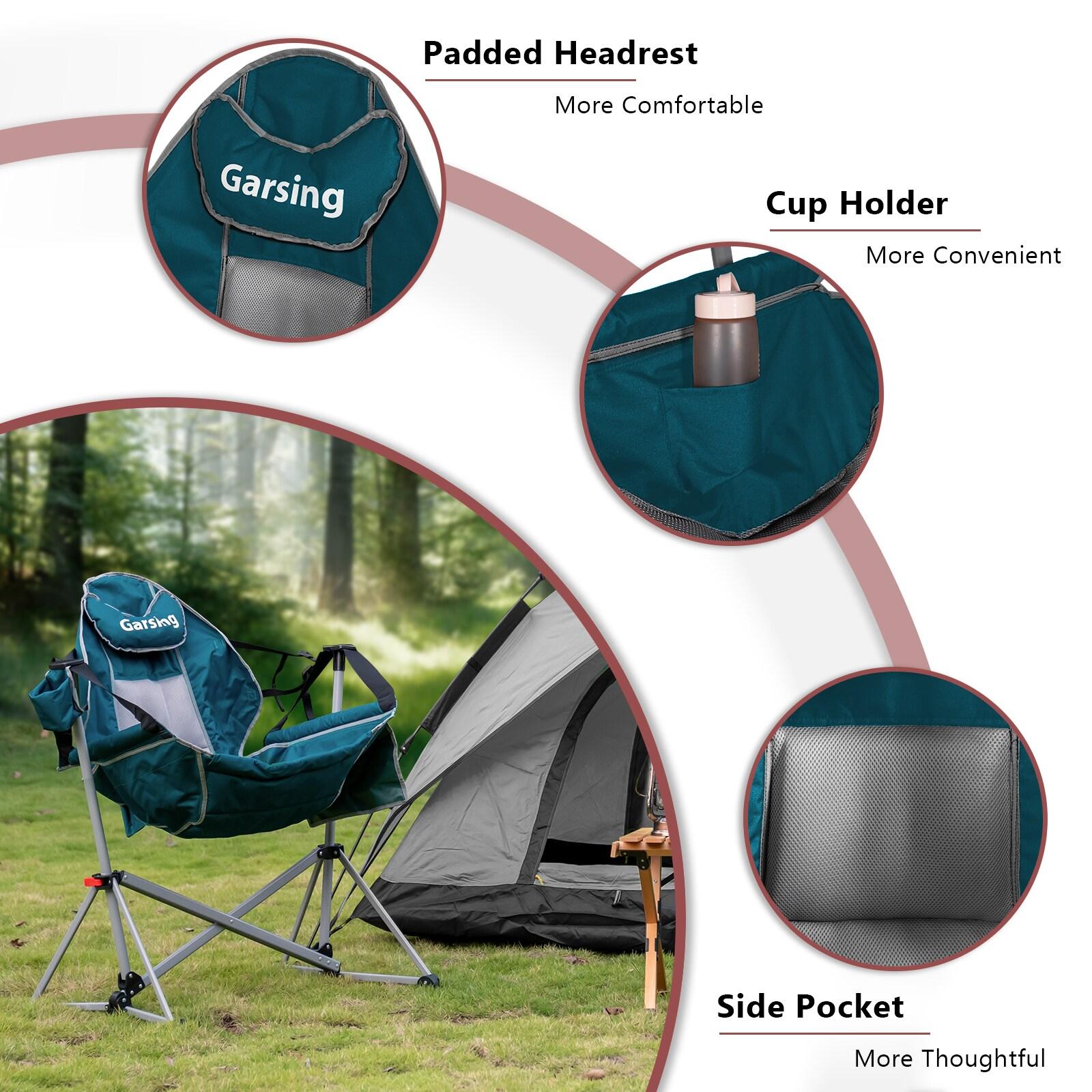 Green Folding Camping Chair with Carrying Bag
