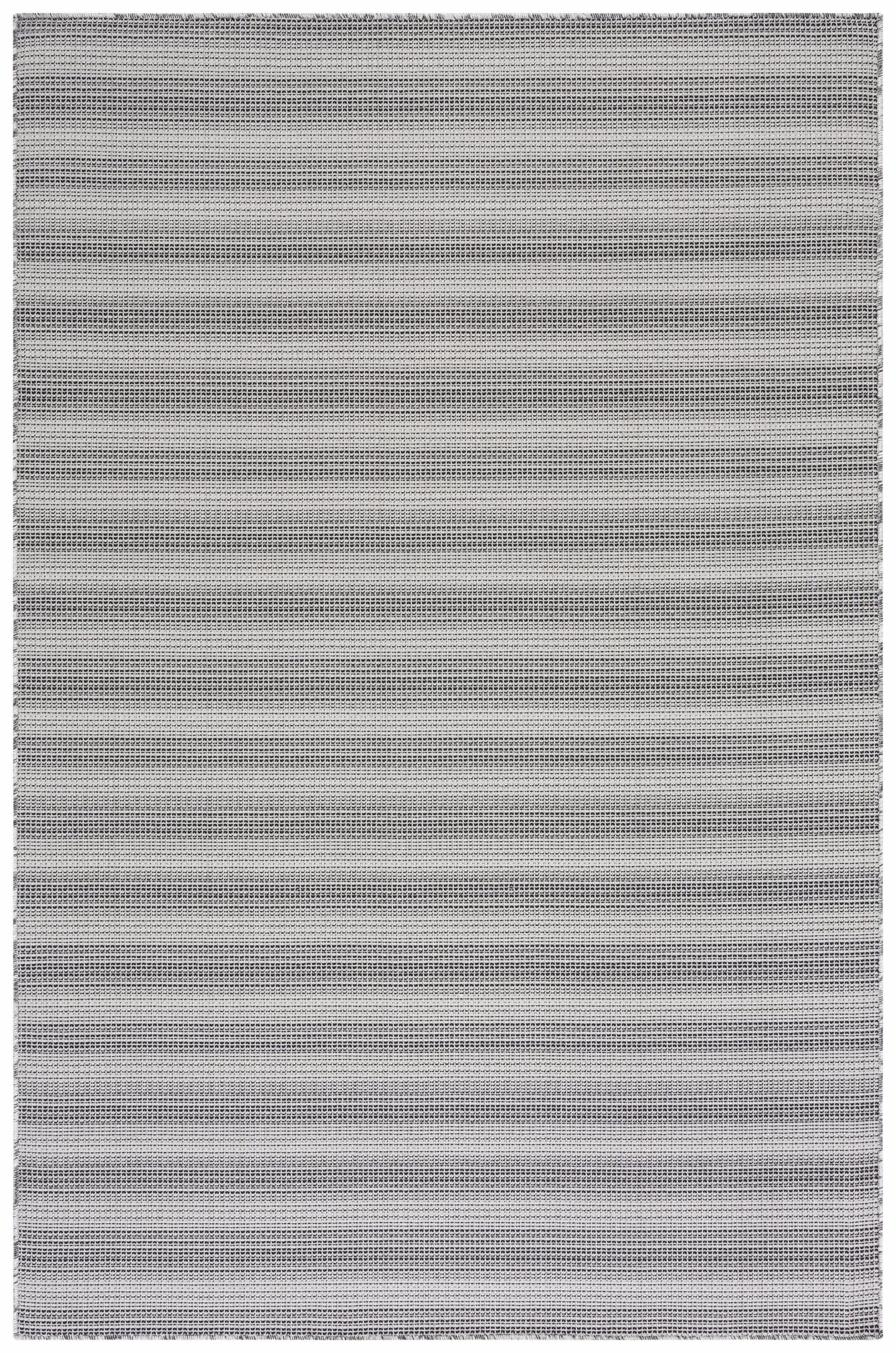 Hampton HTN231 Power Loomed Indoor/Outdoor Area Rug - Black/Gray - 4'x6' - Safavieh.