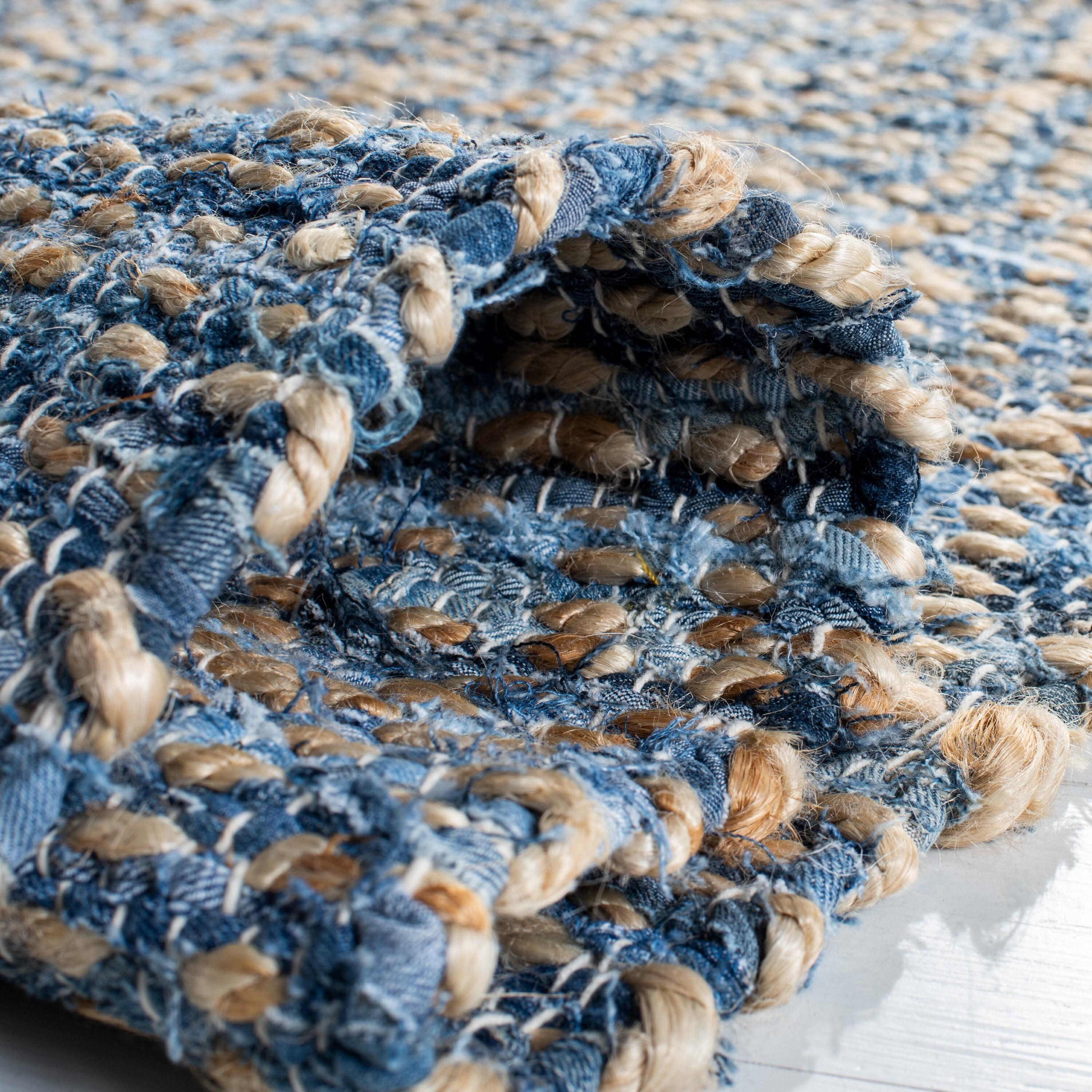 Cape Cod CAP351 Woven Indoor Area Rug - Natural/Blue - 10'x14' - Safavieh