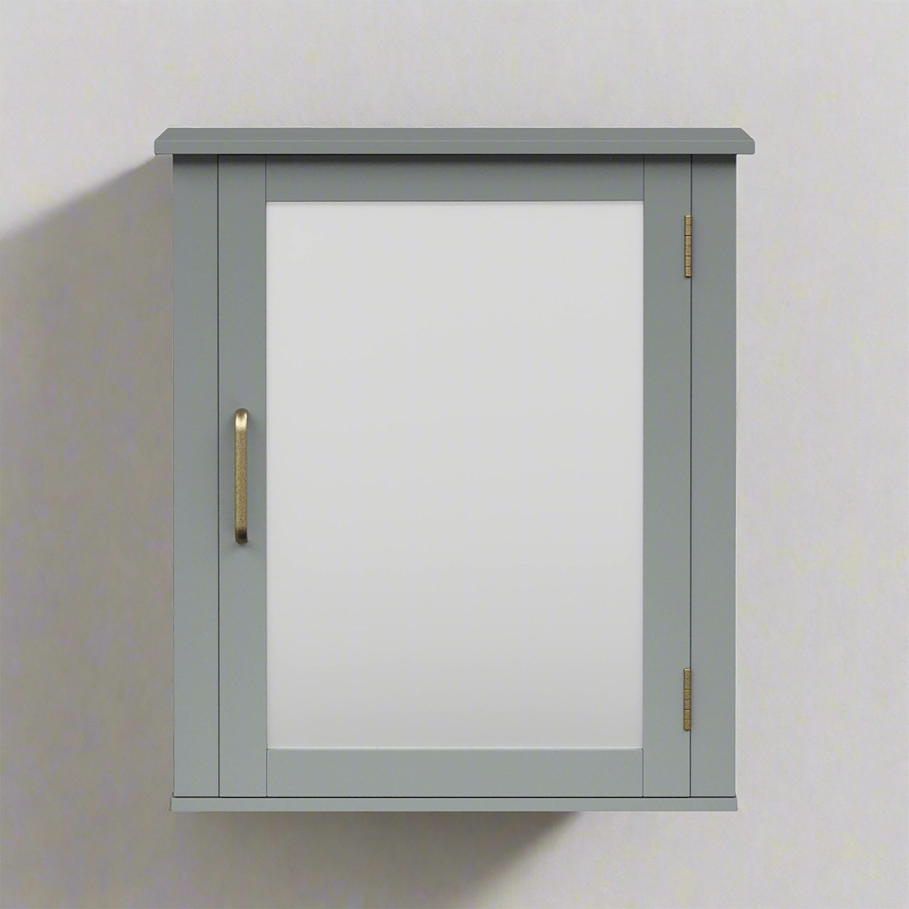 Greyleigh™ Church Strett Removable Wall Medicine Cabinet with Mirrored Door and Adjustable Shelf, Gray Modern Storage for Bathrooms