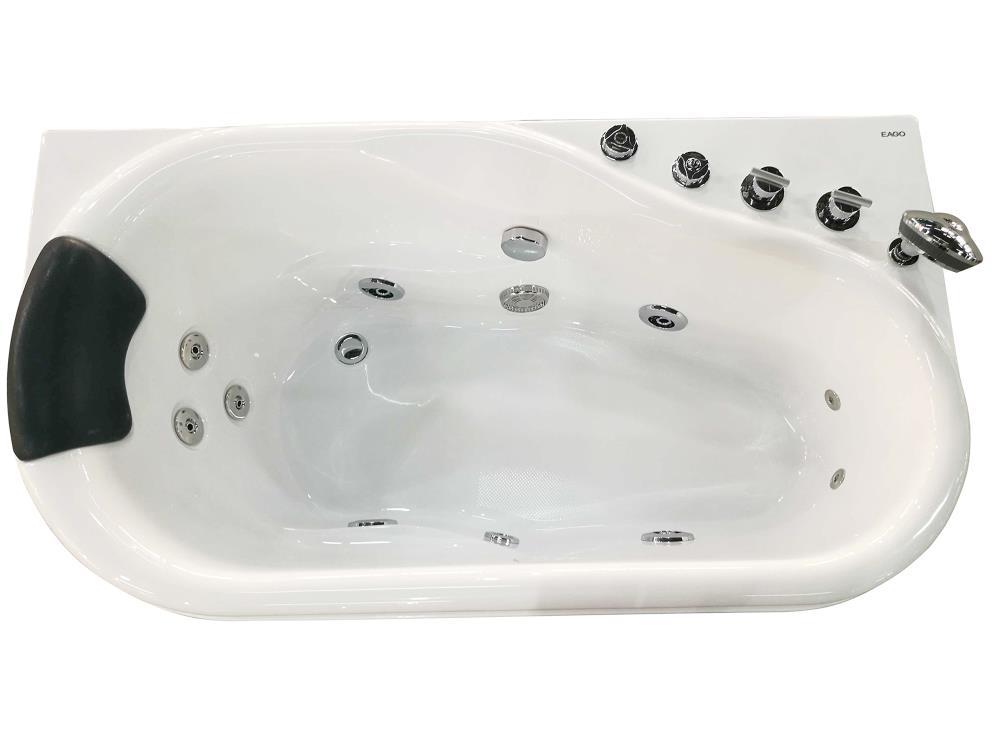 57.13'' x 29.88'' Corner Fiberglass Bathtub with Faucet