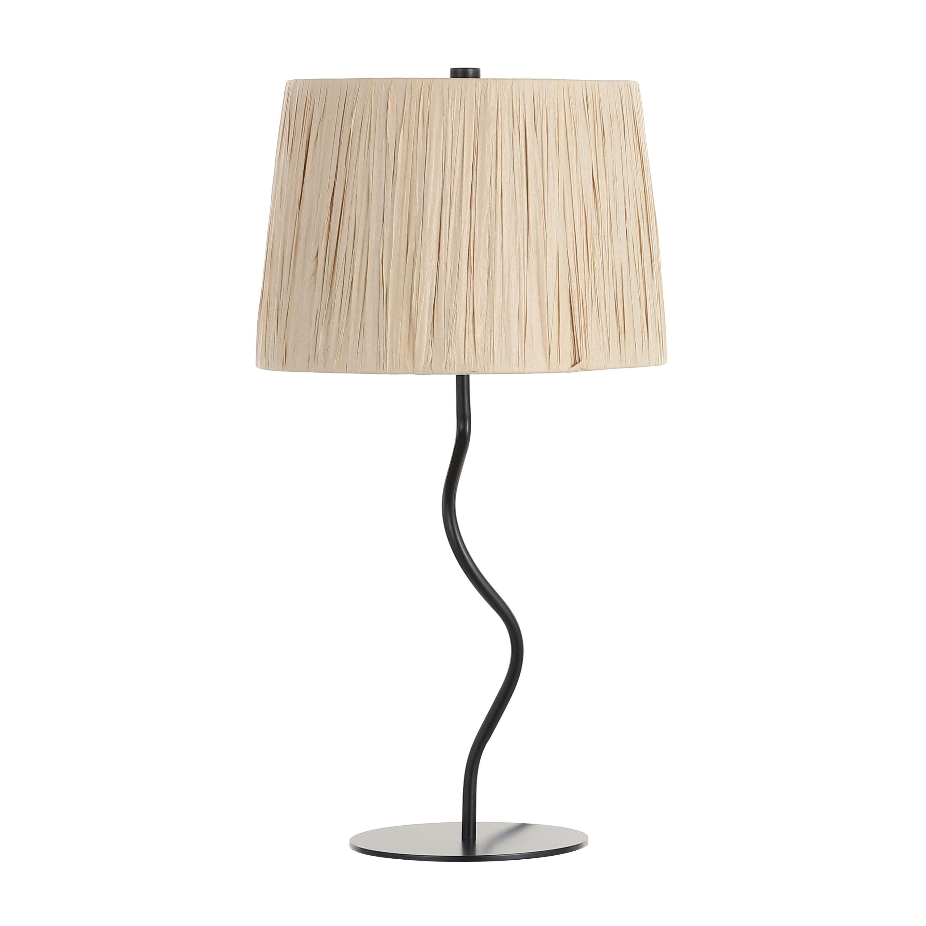 Ziggi Table Lamp - 24.25 Inch Height - TBL4546 - Black/Natural - Safavieh