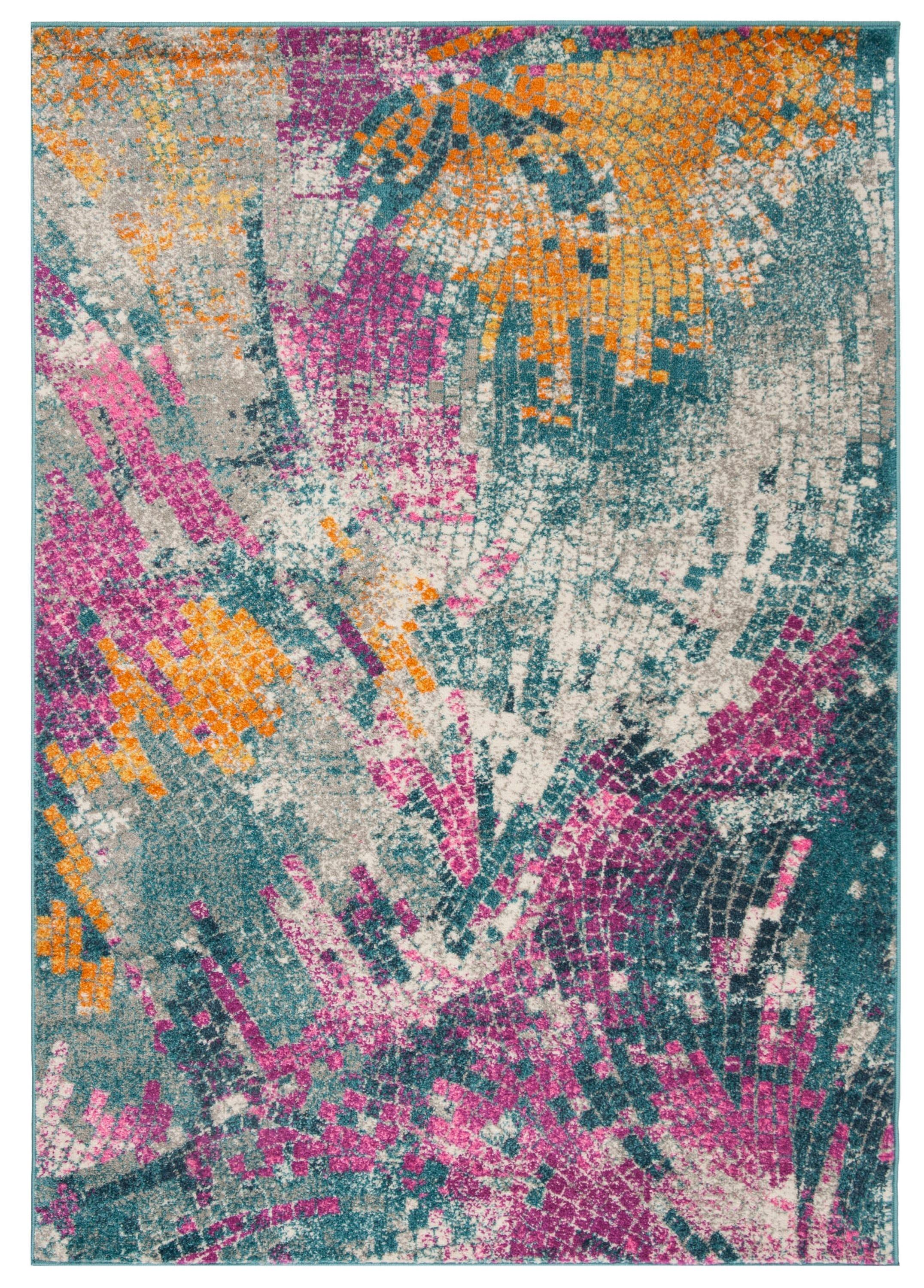 Madison MAD201 Power Loomed Indoor Area Rug - Blue/Multi - 5'1"x7'6" - Safavieh.