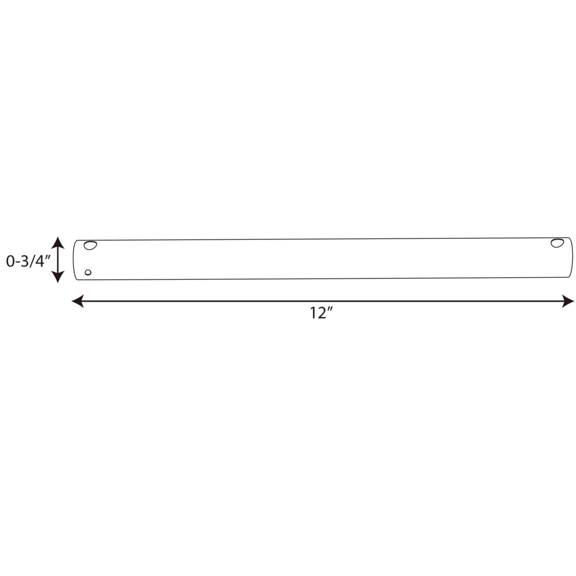 AirPro Collection 12 In. Ceiling Fan Downrod in Polished Chrome