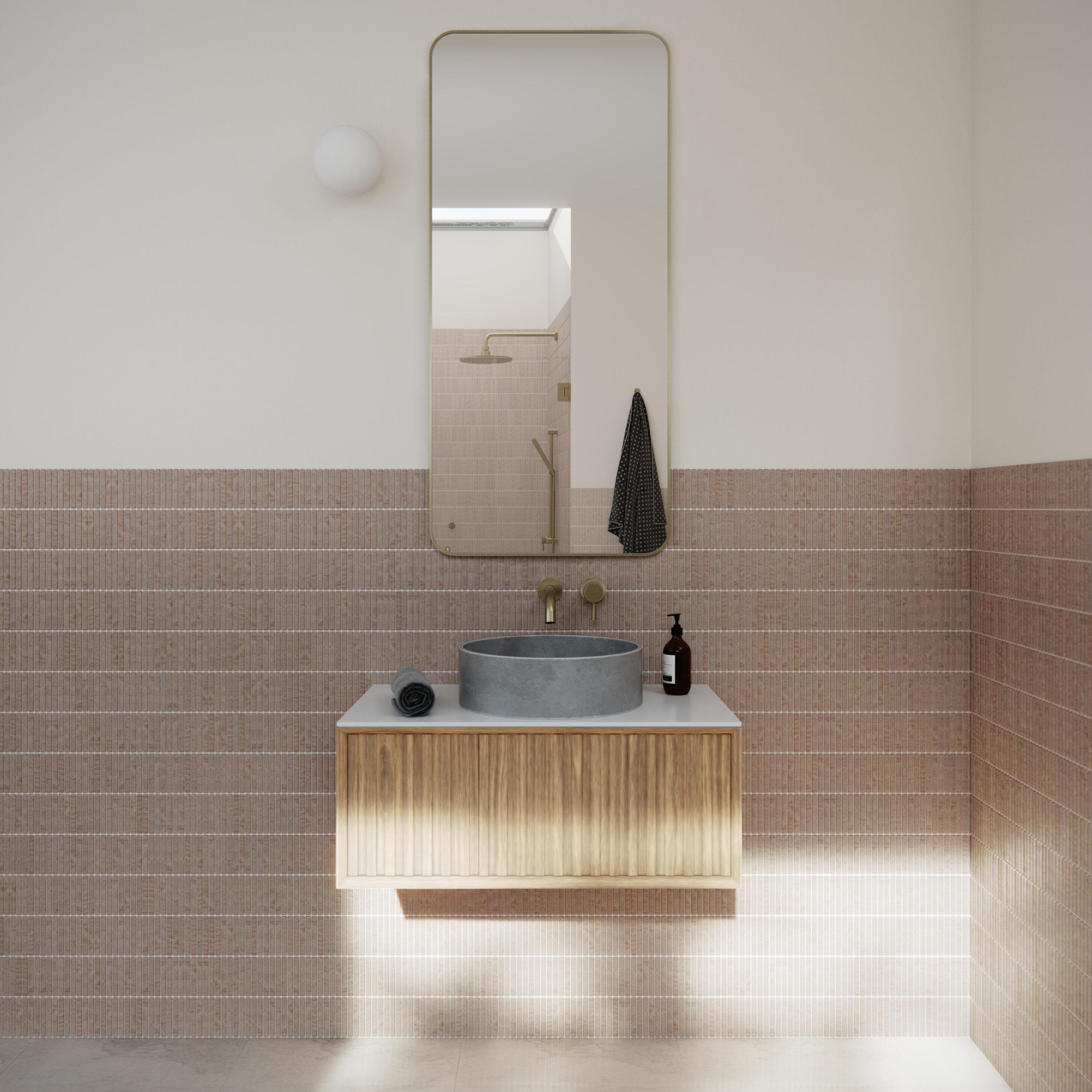 Trinity 22 in. x 48 in. Square Radius Mirror