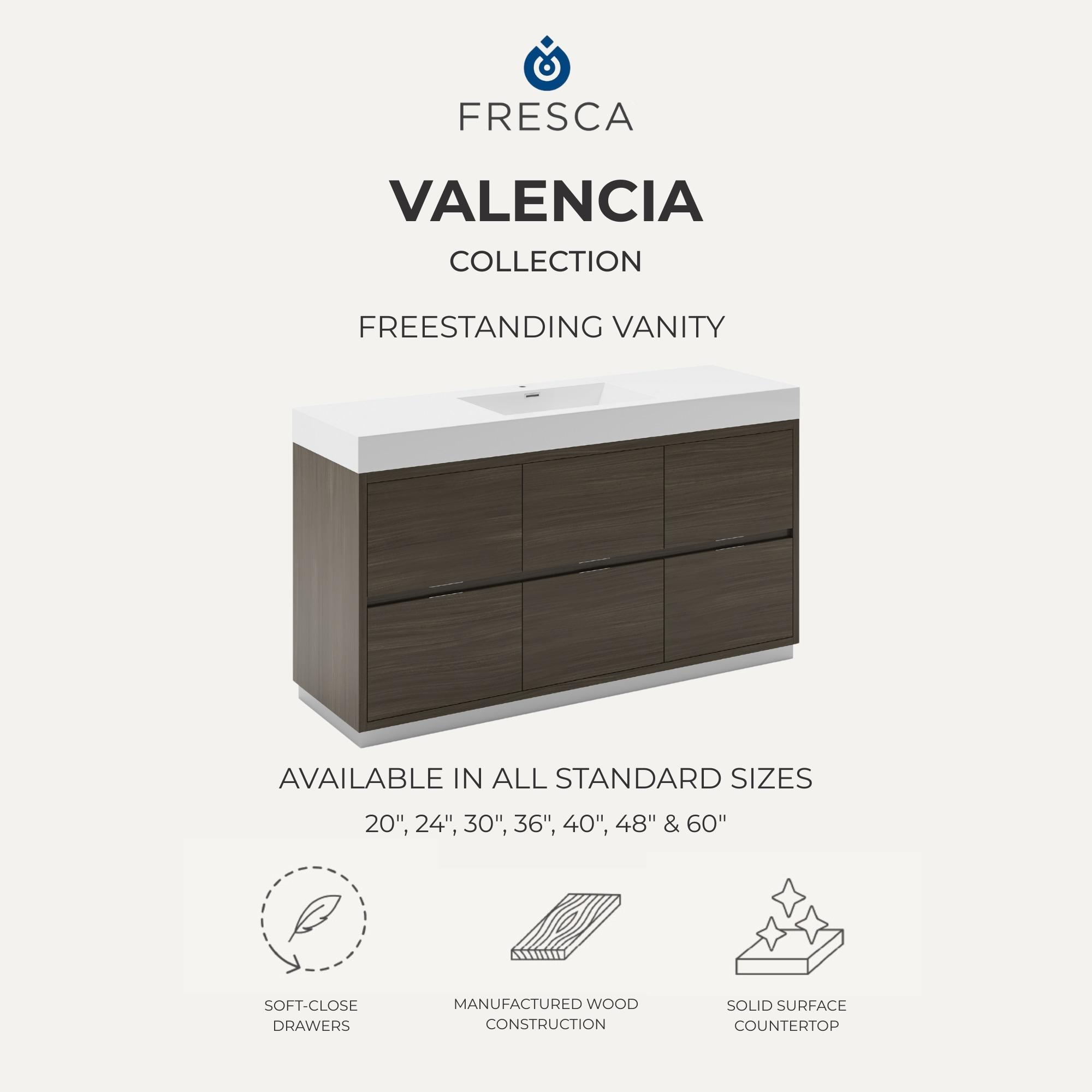 Valencia 24" Freestanding Single Sink Bathroom Vanity with Top and Sink (Faucet Not Included)