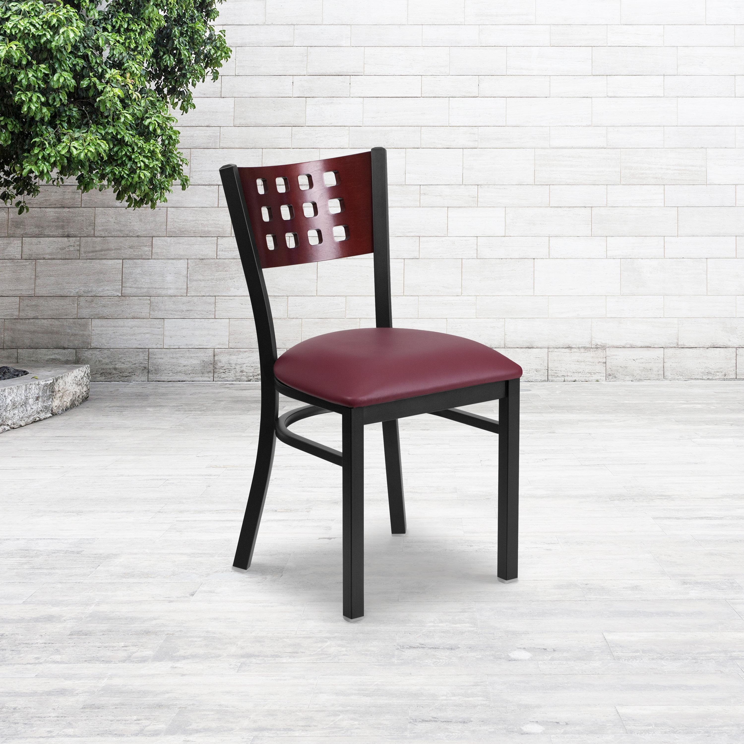 Elea Modern Solid Back Side Upholstered Dining Chair