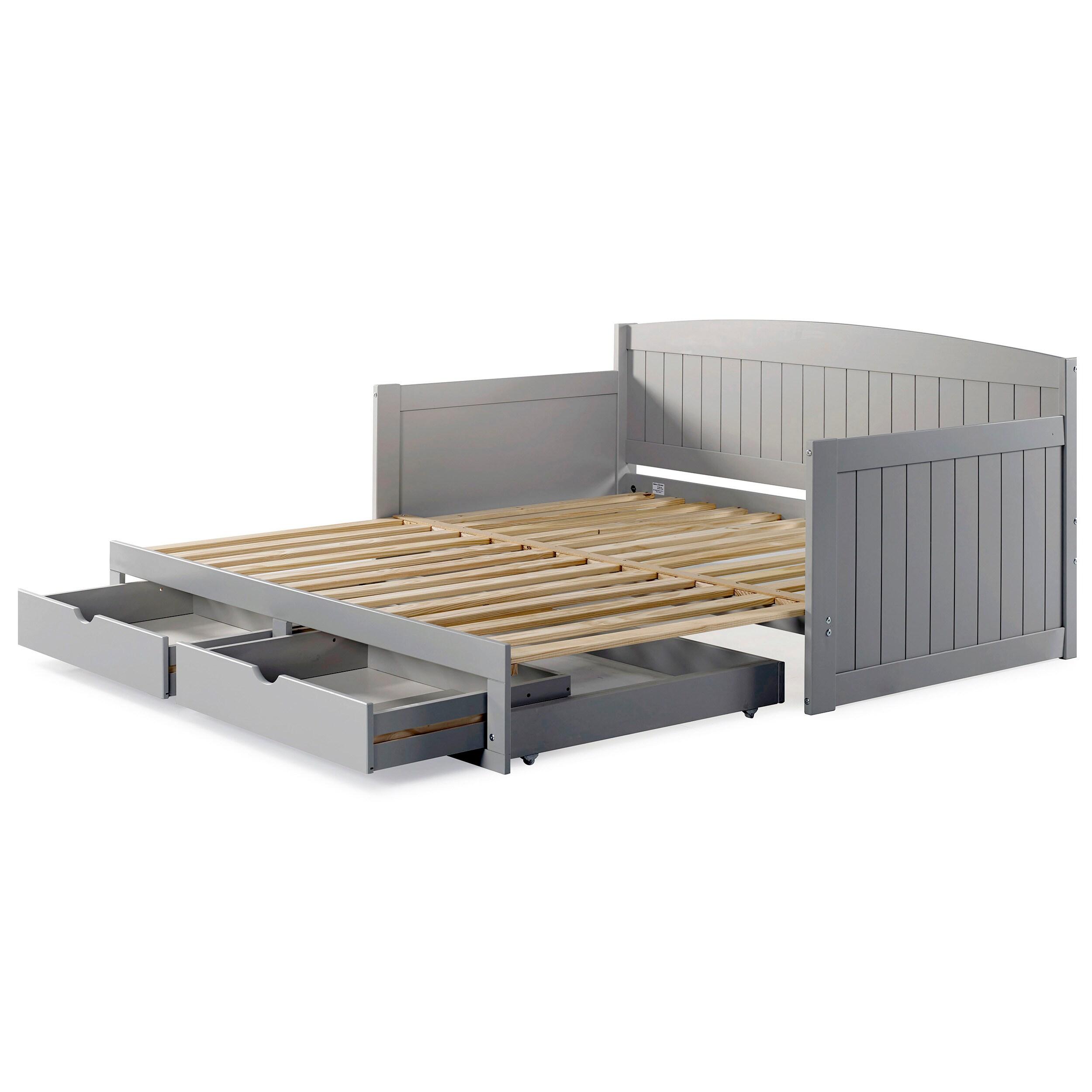 Alaterre Furniture King Harmony Kids' Daybed with Conversion Dove Gray
