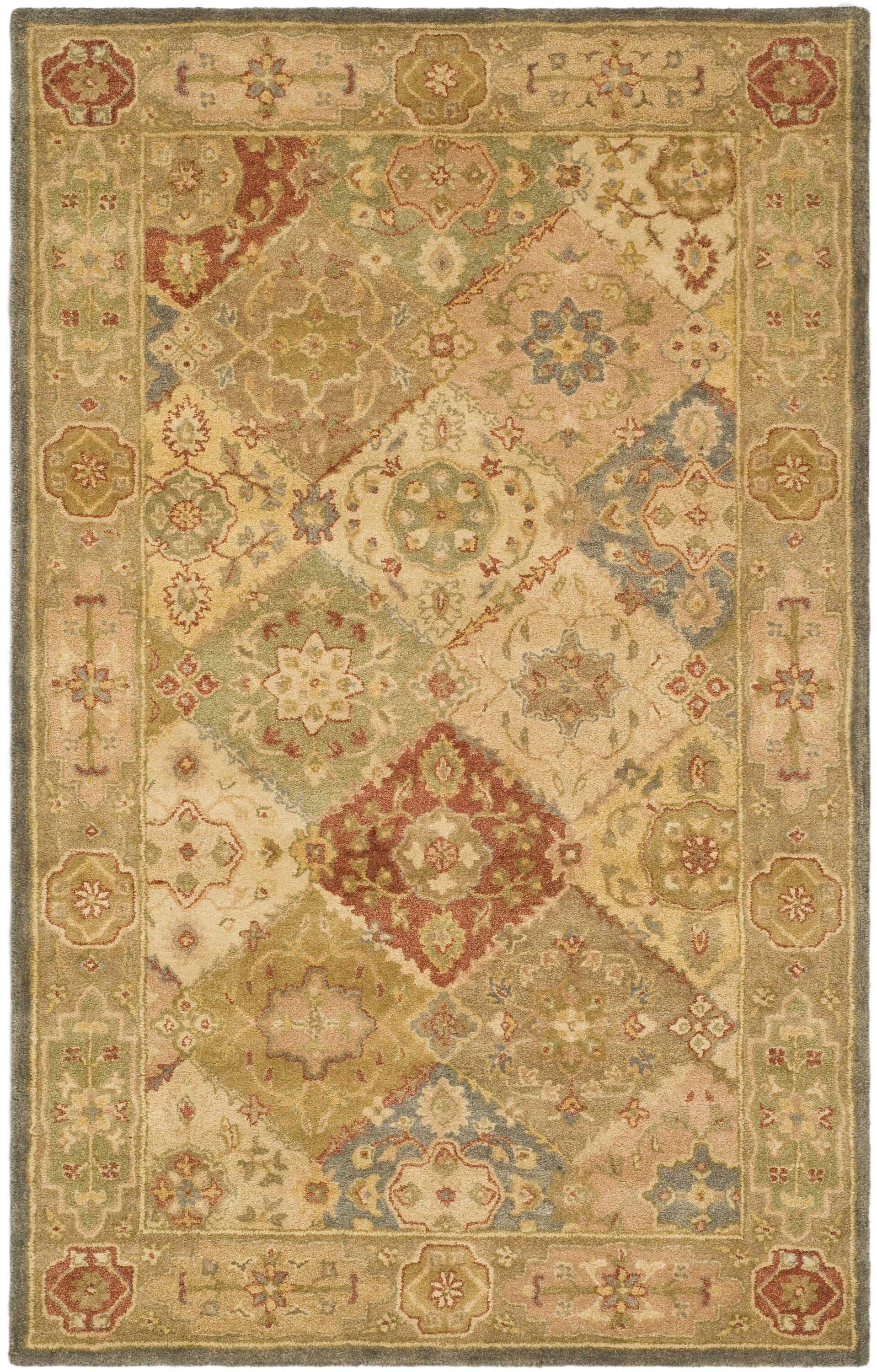 SAFAVIEH Antiquity Augustin Transitional Bordered Wool Area Rug, Multi/Beige, 12' x 15'